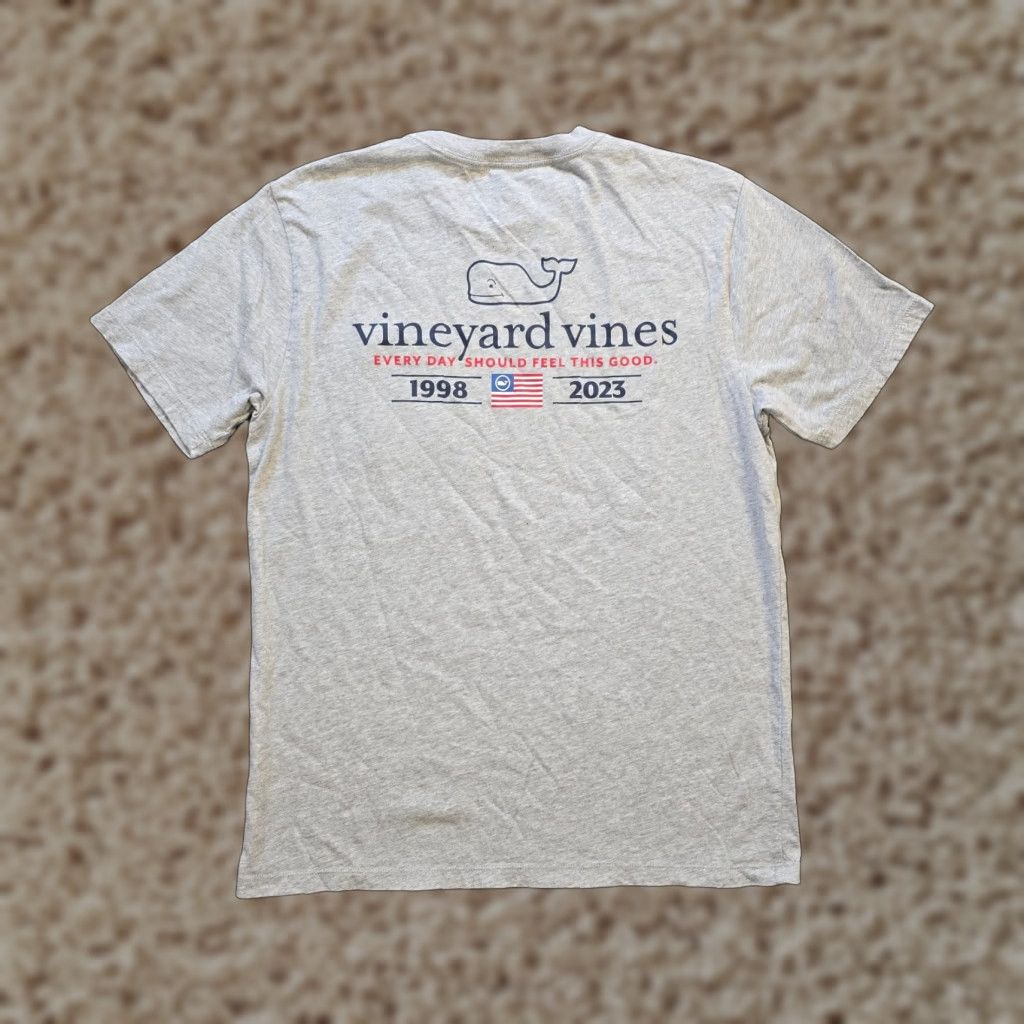 Vineyard Vines VINEYARD VINES Top Womens Small Gray American USA Short Sleeve Crew Neck Casual Shirt Womens Small Gray USA Size S / US 4 / IT 40 - 1 Thumbnail