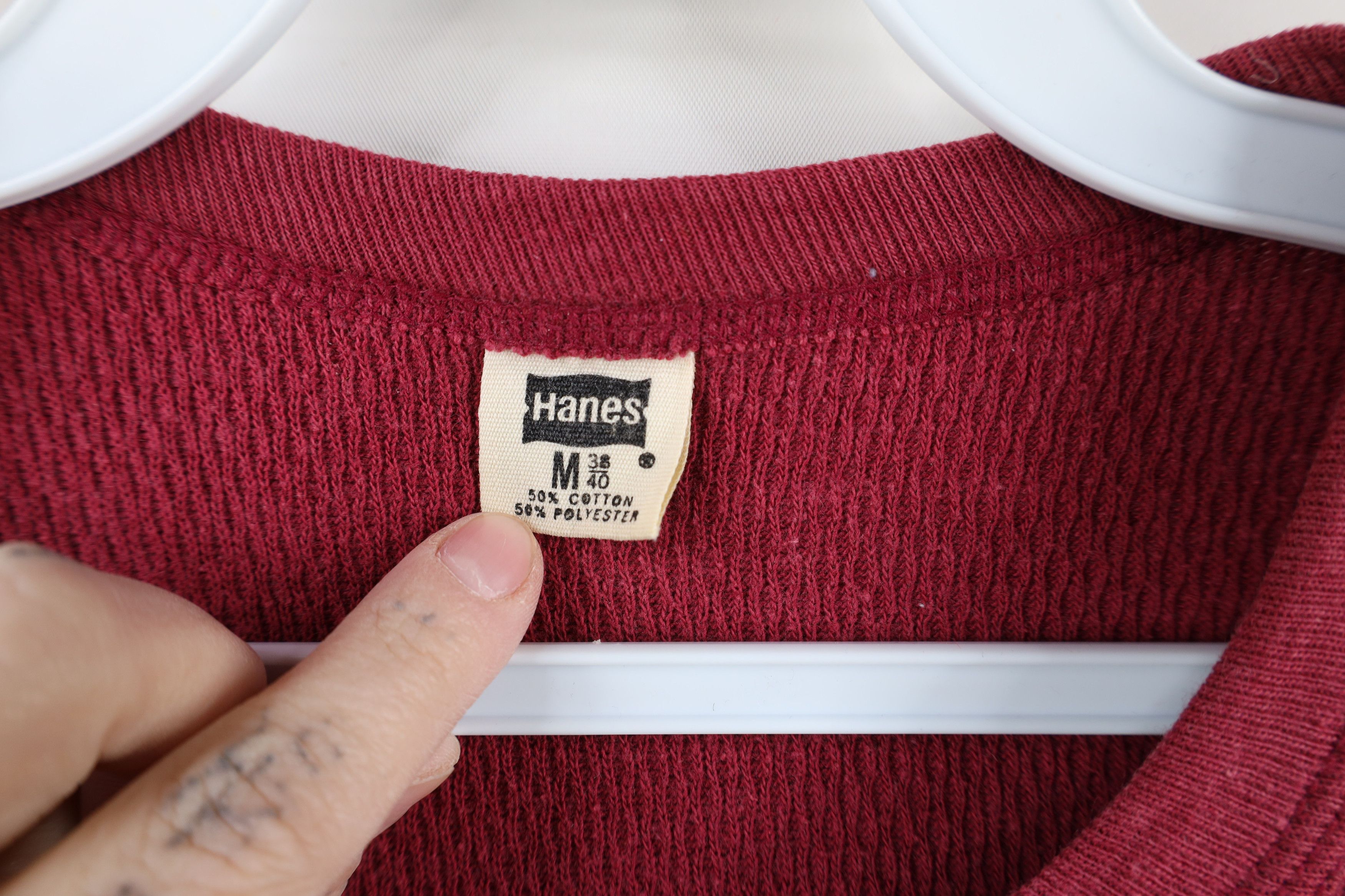 Hanes × Vintage Vintage 70s Hanes Blank Thermal Waffle Knit T-Shirt USA Size US M / EU 48-50 / 2 - 8 Thumbnail