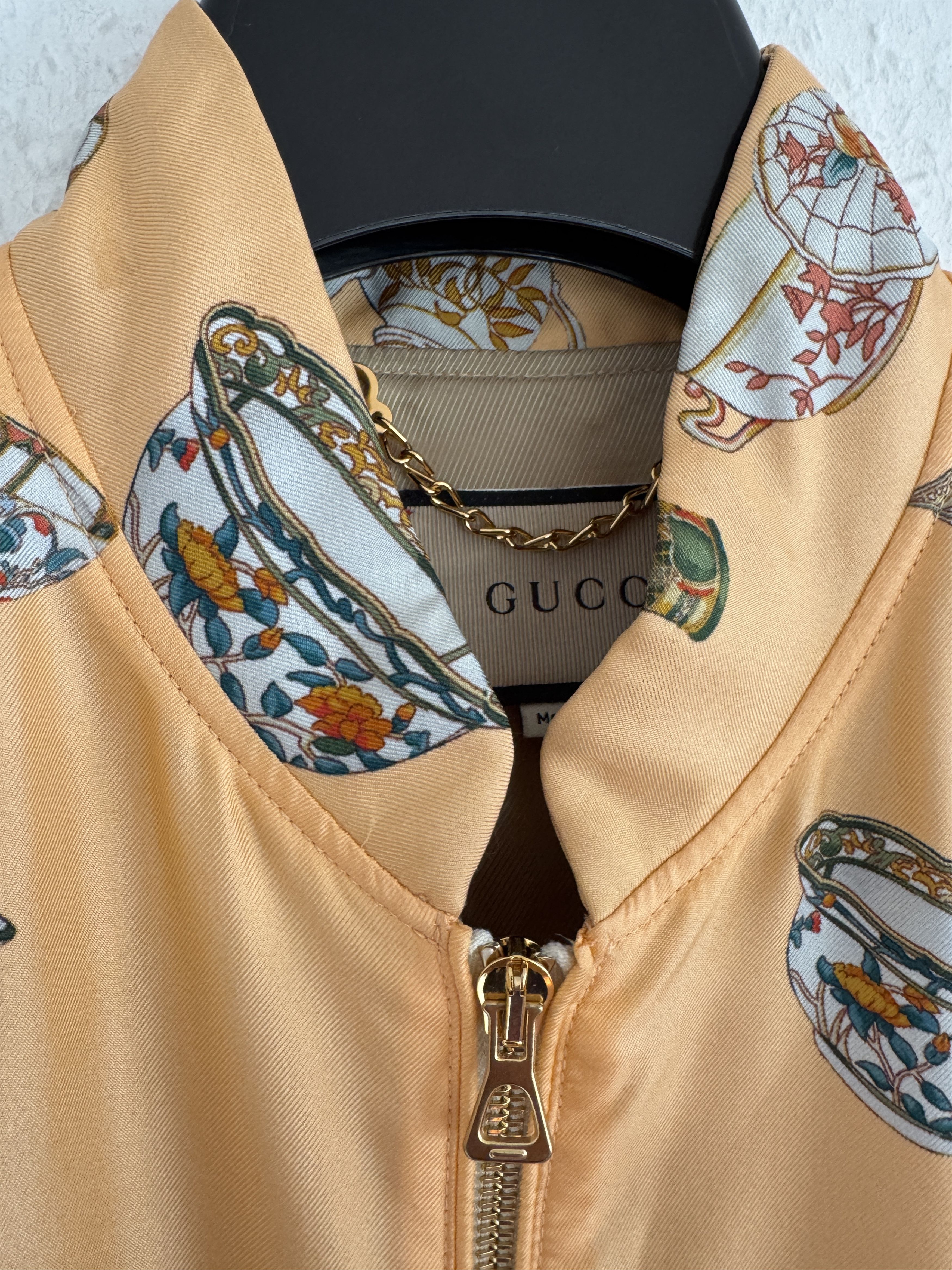 Gucci 1of1 SAMPLE Ceramic Print Silk Track Jacket Size US L / EU 52-54 / 3 - 14 Thumbnail