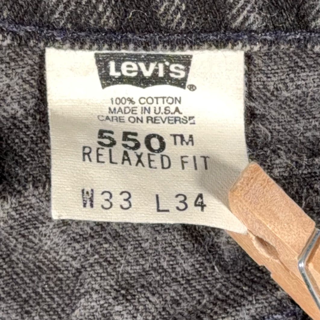 Levi's VINTAGE Levi's 550 Jeans Mens 30x34 Black Relaxed Denim USA 90s Orange Tab 5-Pocket Size US 30 / EU 46 - 6 Thumbnail