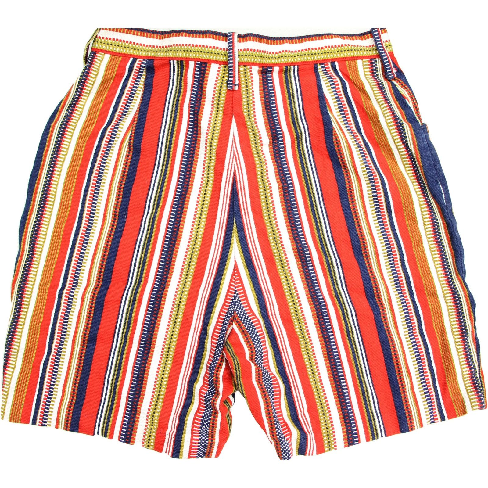 Vintage Vintage Striped Denim Shorts High Waist Size US 27 - 7 Thumbnail