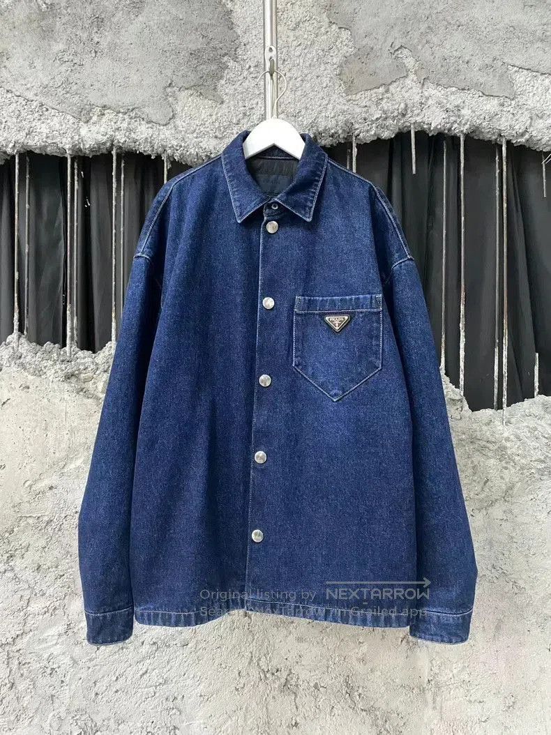 Prada Prada Denim Cotton Jacket Coat. Size US L / EU 52-54 / 3 - 1 Thumbnail