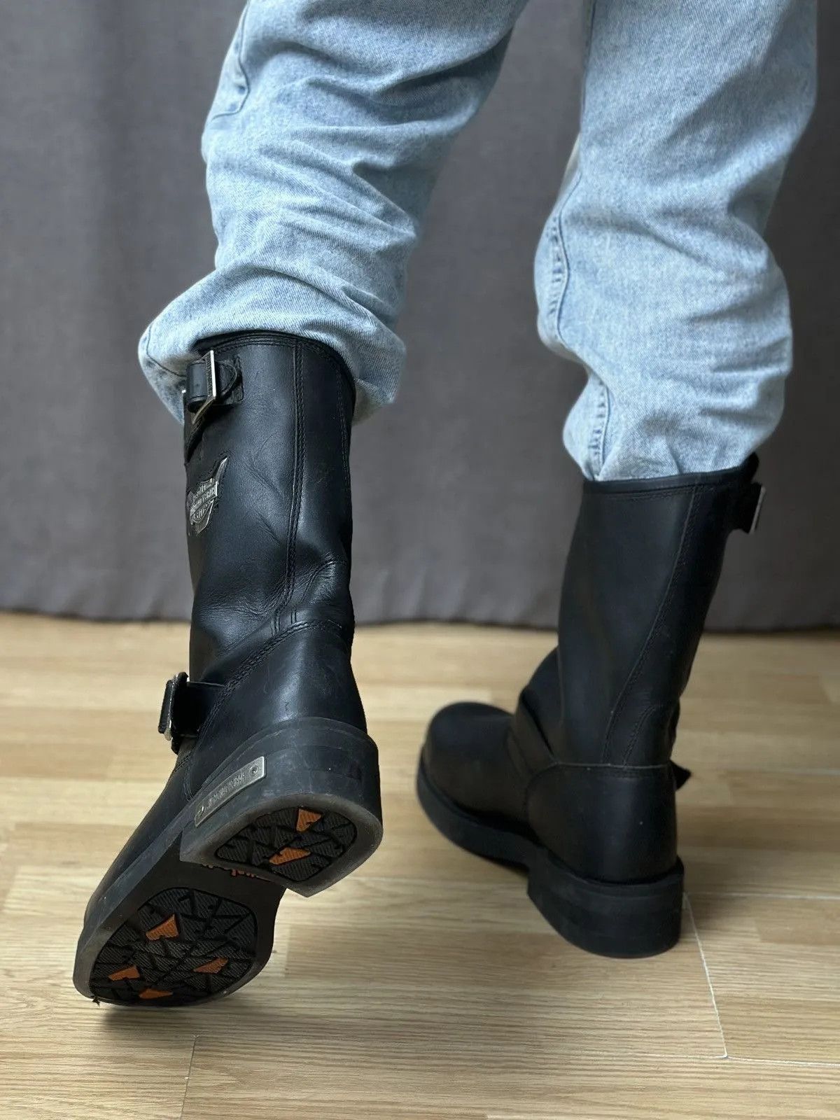 Western Rise Vintage Leather Boots Harley Davidson Y2K Racing Moto Y2K Size US 7.5 / EU 40-41 - 9 Thumbnail
