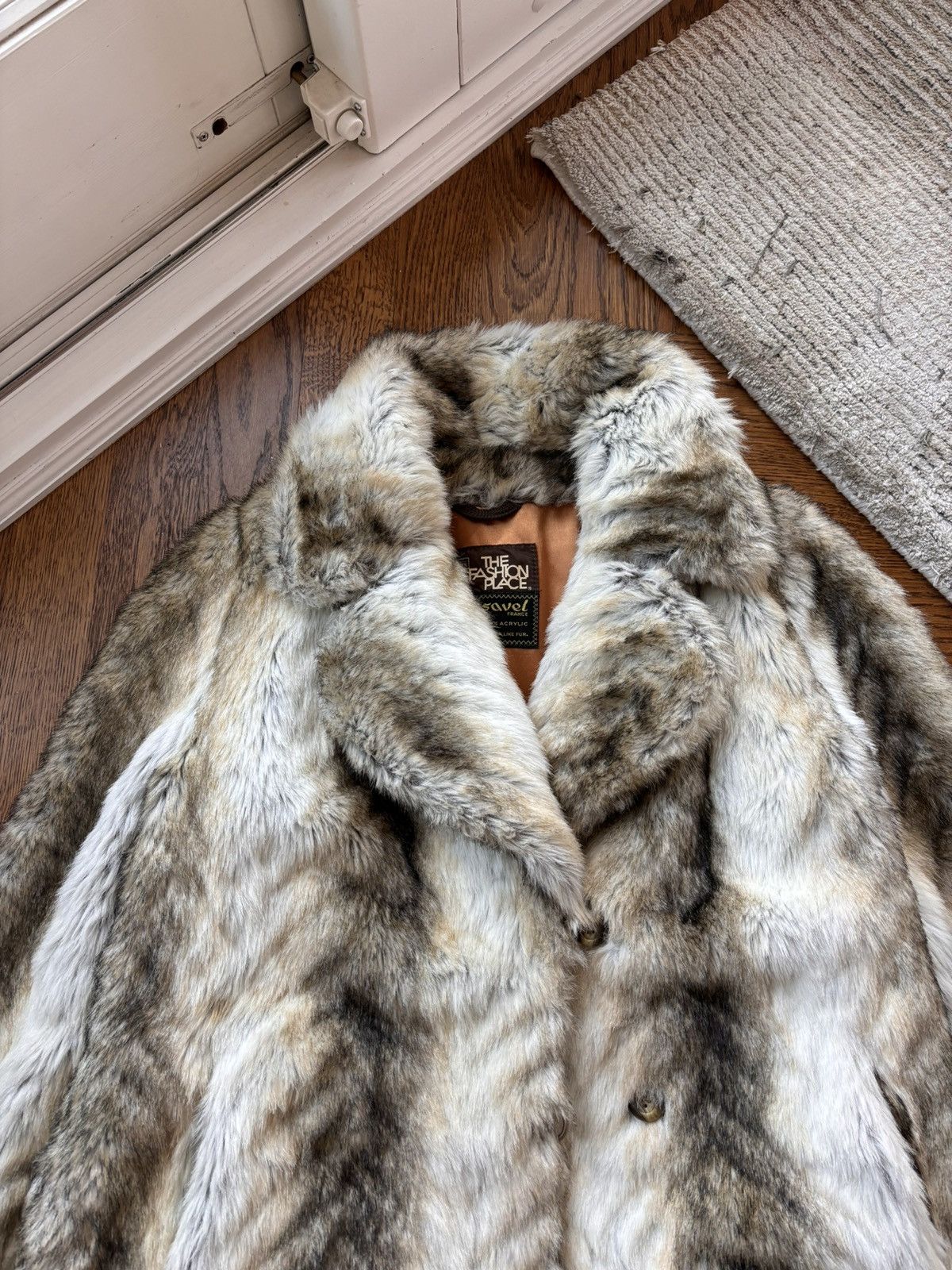 Sears × Vintage Vintage Faux Fur Coat Tissavel France 70s 60s Fox Lynx Vegan Size L / US 10 / IT 46 - 2 Thumbnail