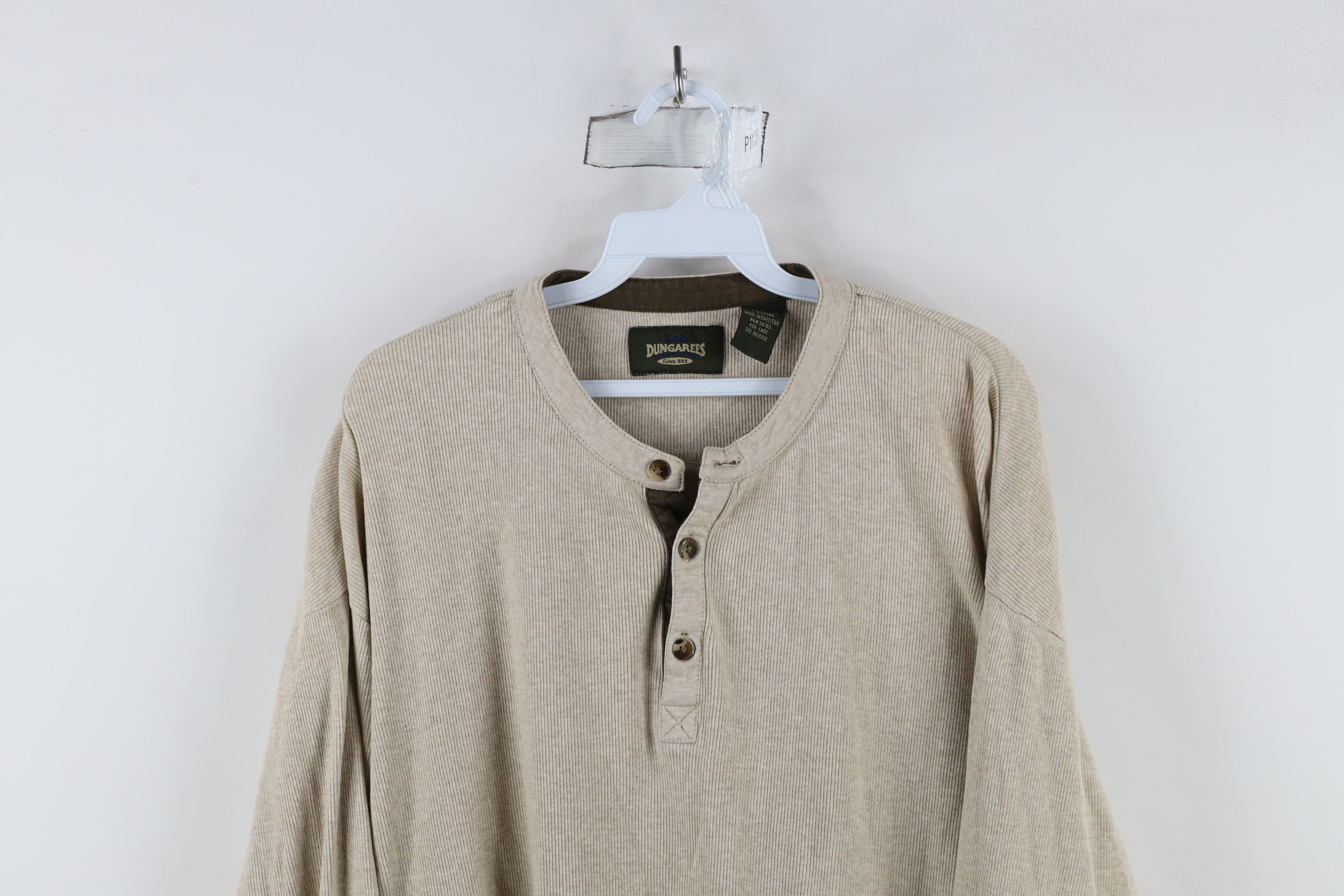 Vintage Vintage 90s Lee Dungarees Knit Long Sleeve Henley T-Shirt Size US L / EU 52-54 / 3 - 2 Thumbnail