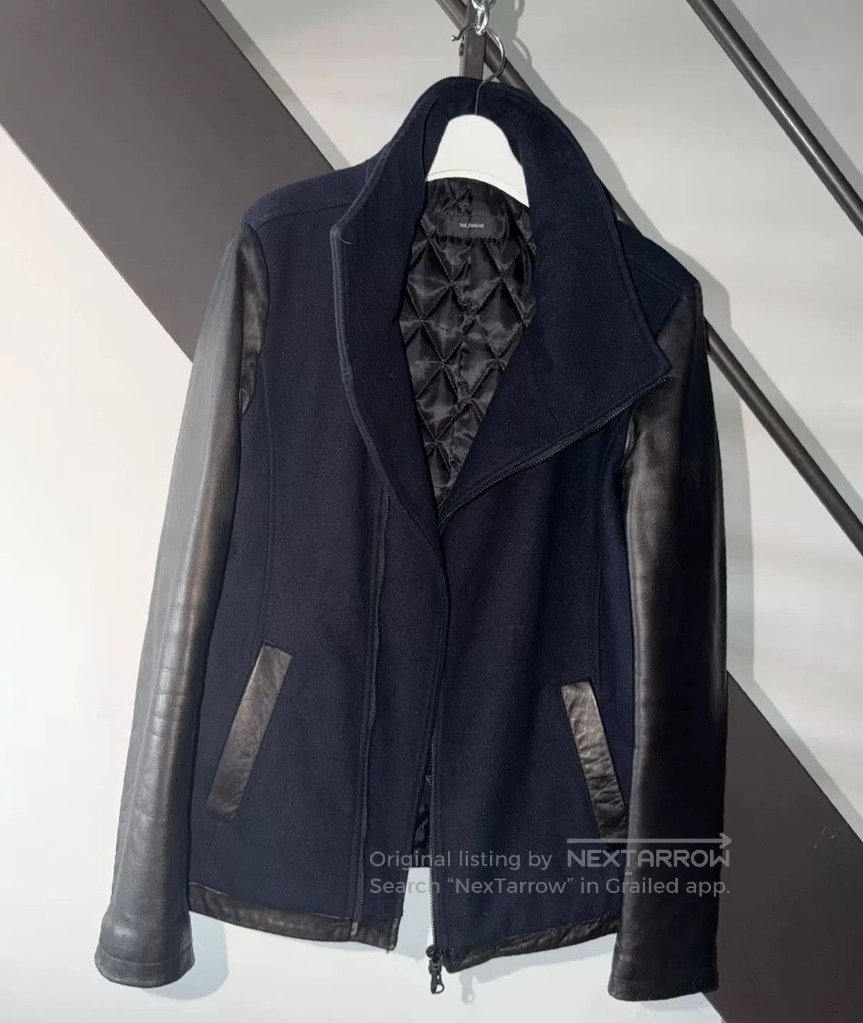 Other Flap Collar Leather Wool Jacket. Size US M / EU 48-50 / 2 - 6 Thumbnail