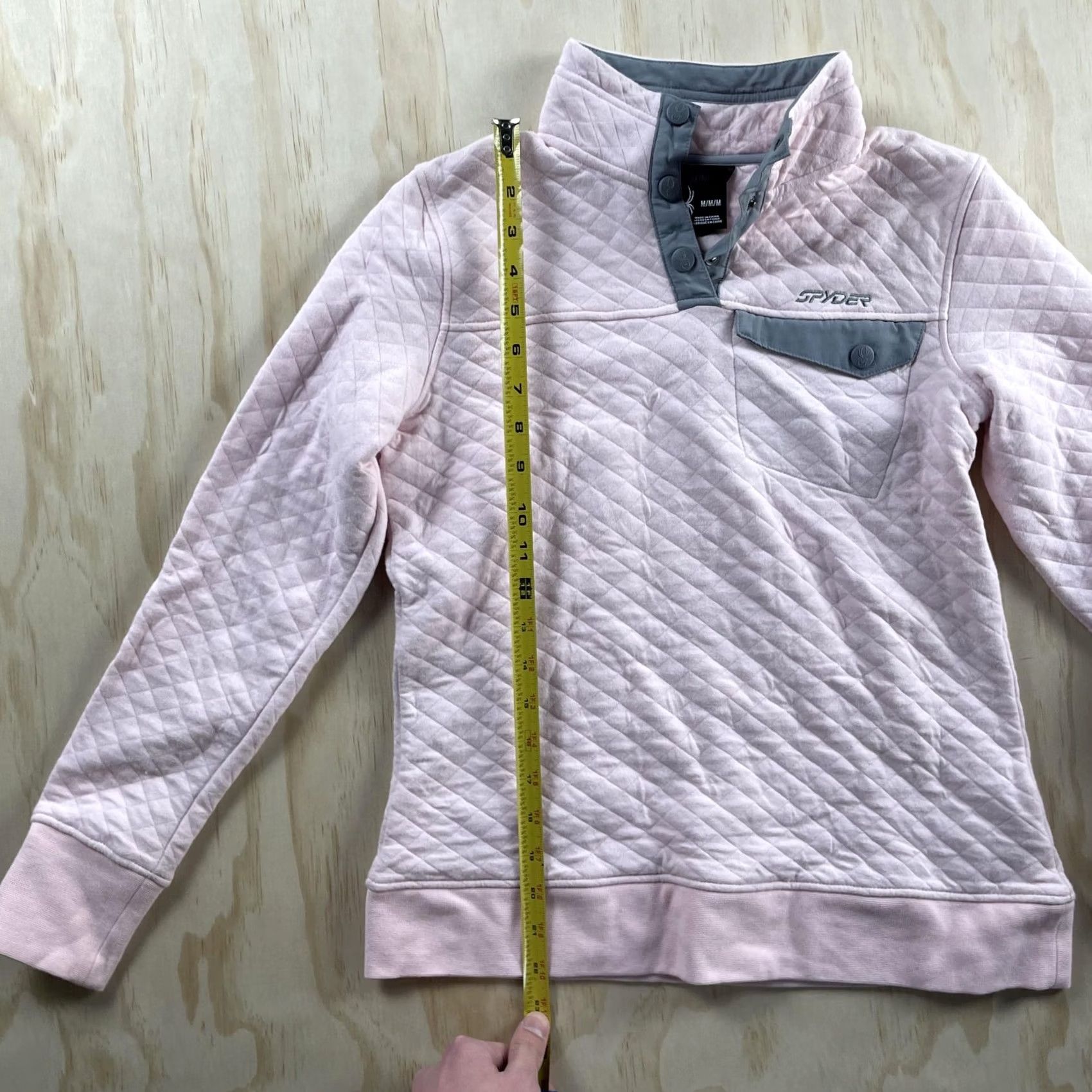 Spyder Spyder Pullover Womens M Pink Quilted High Neck Snap Logo Pockets Fleece Size M / US 6-8 / IT 42-44 - 3 Thumbnail