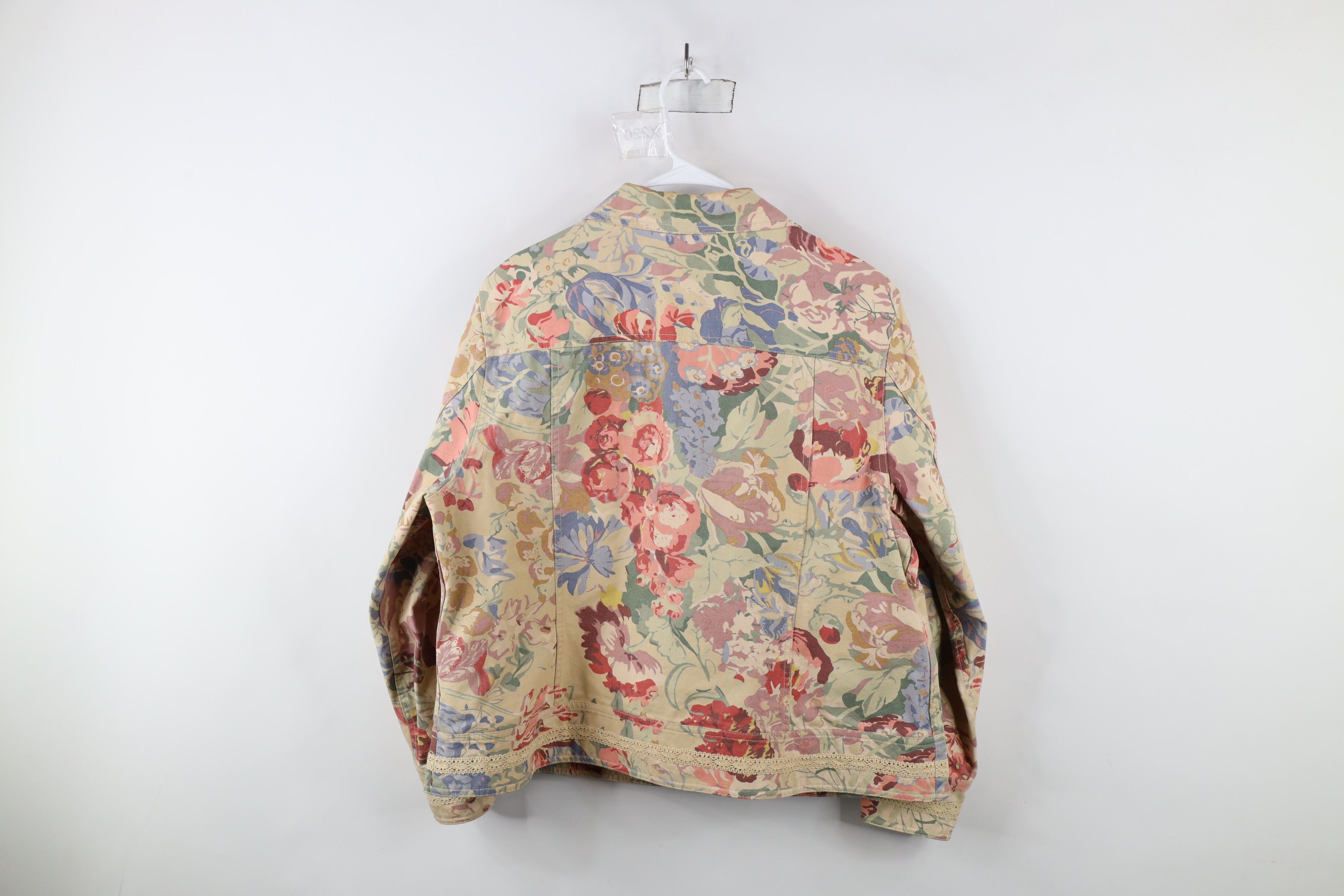 Vintage Vintage 90s Streetwear All Over Print Canvas Trucker Jacket Size XL / US 12-14 / IT 48-50 - 11 Thumbnail