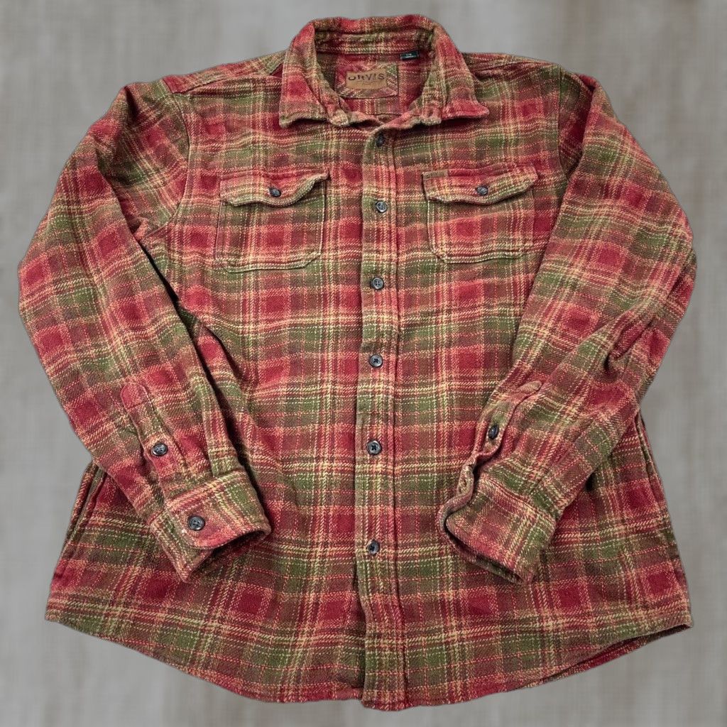 Orvis Orvis Button-Up Shacket Men Medium Red Plaid Flannel Shirt Jacket Up Button Pocket Unlined Size US M / EU 48-50 / 2 - 1 Thumbnail