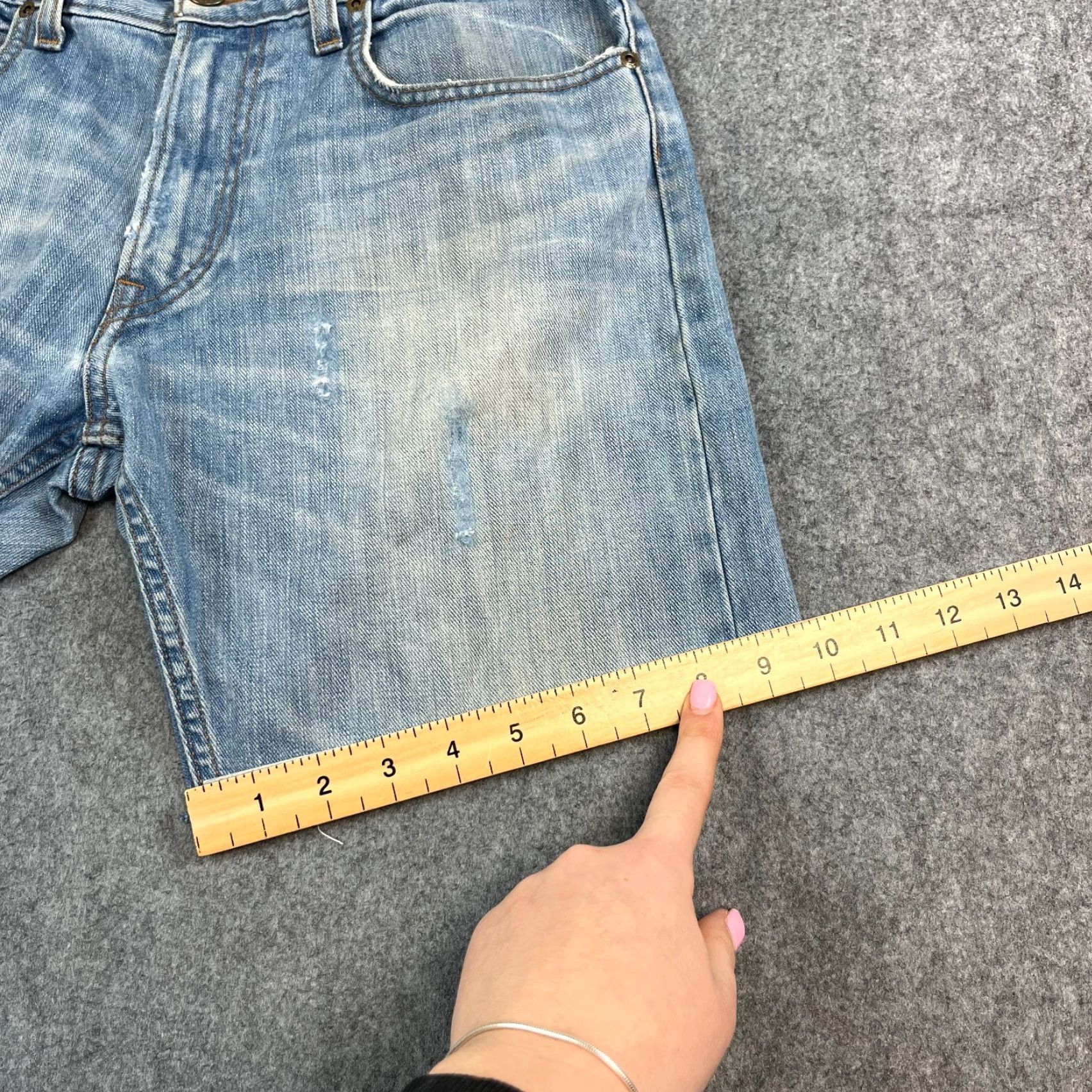 Lee Lee Denim Shorts 32 Blue Light Wash Bermuda 5-Pocket Cotton Mens Junior? Size US 32 / EU 48 - 5 Thumbnail