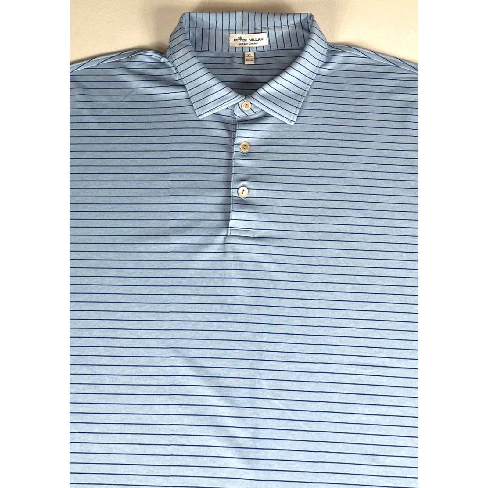 Peter Millar Peter Millar Summer Comfort Crafty Performance Jersey Polo Shirt XL Blue Mens Polo Shirt Size US XL / EU 56 / 4 - 2 Thumbnail