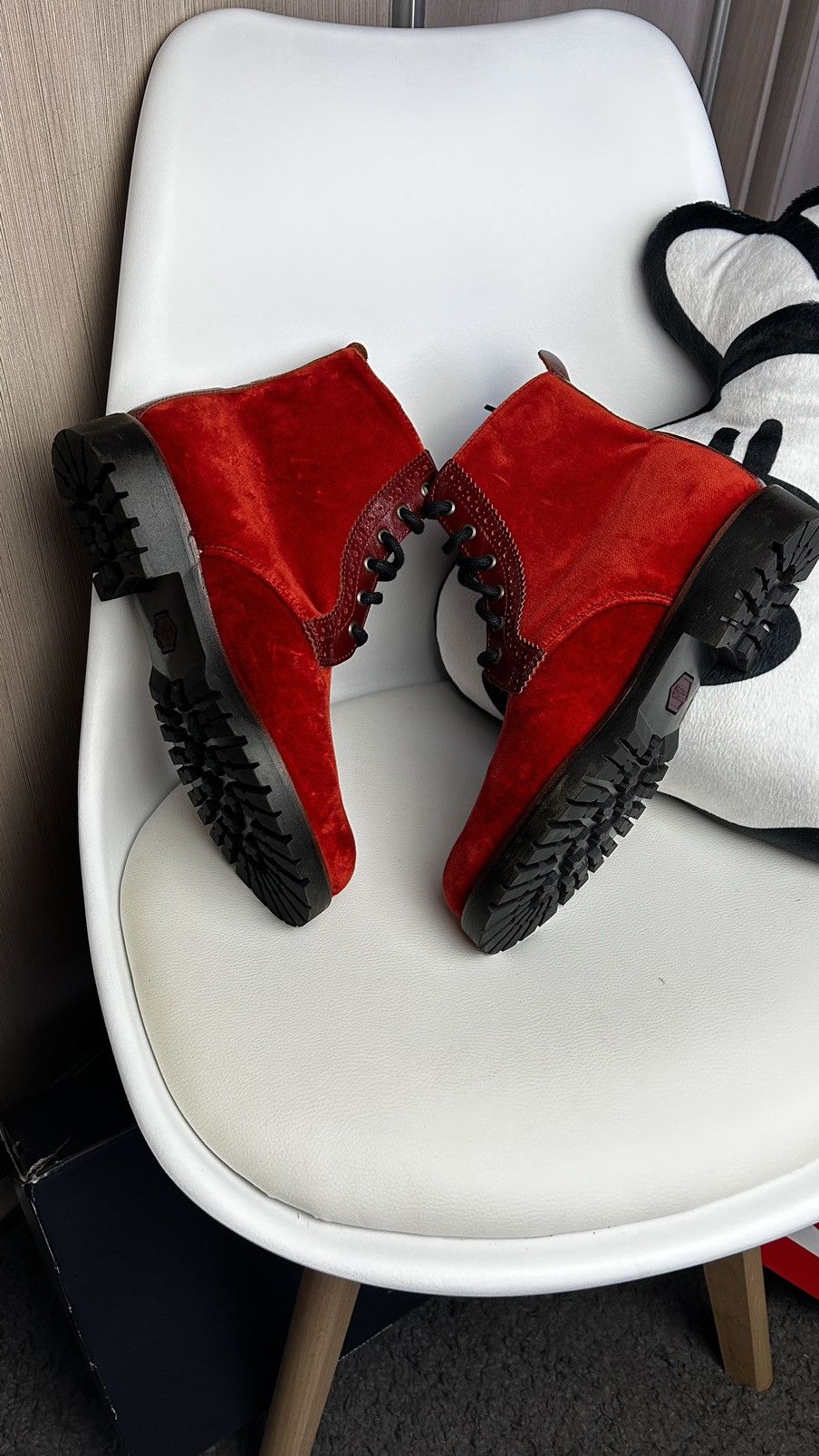 Other PENELOPE CHILVERS Burnt Orange Velvet Laced Anckle Boots Size US 10 / IT 40 - 4 Thumbnail