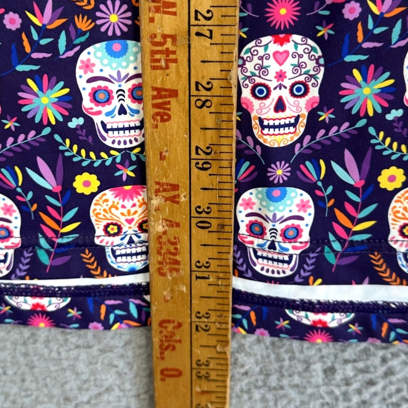 Vintage 1764 Day Of The Dead Polo Shirt Mens XL Purple Floral Golf Rugby EUC Size US XL / EU 56 / 4 - 7 Thumbnail