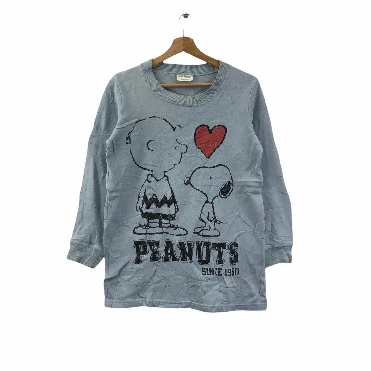 Peanuts Vtg 90’ PEANUTS SNOOPY CARTOON Blue Sweatshirt Pullover Size M / US 6-8 / IT 42-44 - 1 Thumbnail