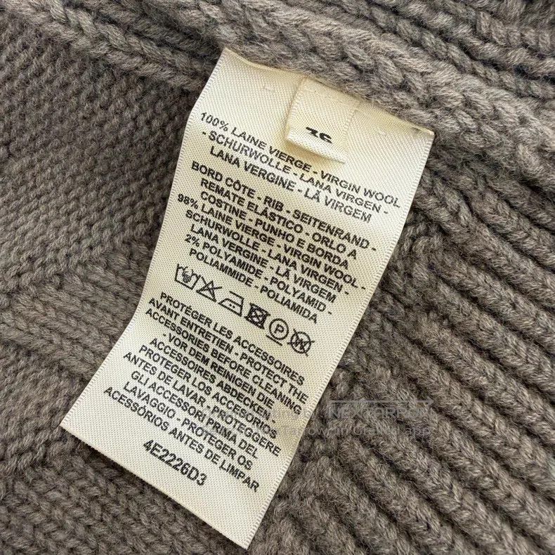 Hermes Hermes Elephant gray wool knitted loose stand-up collar ja Size XS / US 0-2 / IT 36-38 - 4 Thumbnail