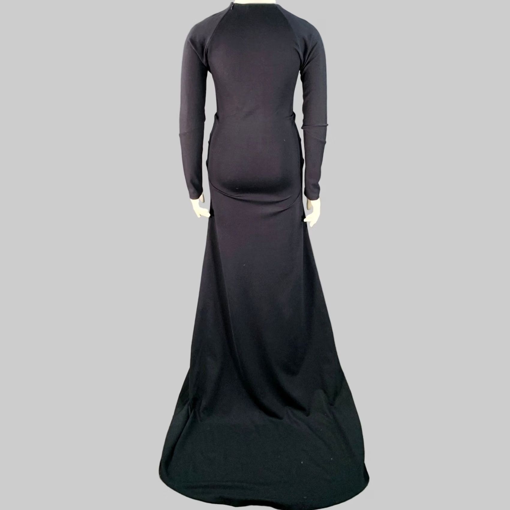 Jil Sander JIL SANDER Navy Long Evening Gown Ruched Viscose Blend Size 10 Womens Italy Size L / US 10 / IT 46 - 3 Thumbnail