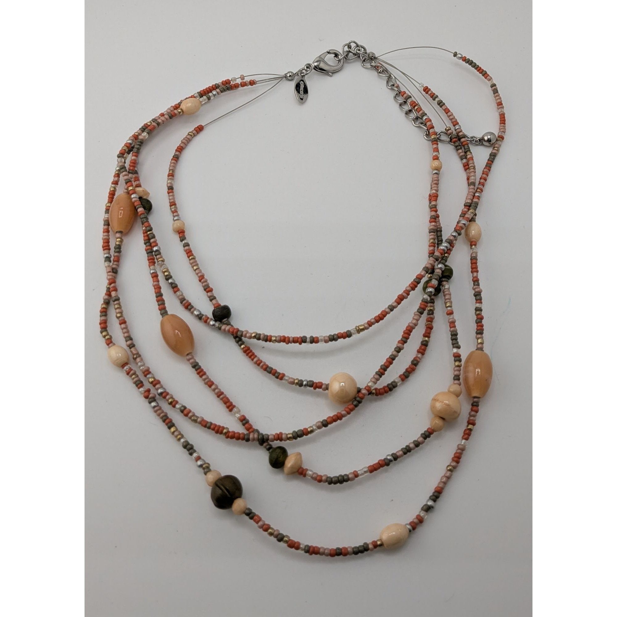 Chicos Chicos Vintage Earth Tone Multistrand Beaded Necklace Size ONE SIZE - 6 Thumbnail