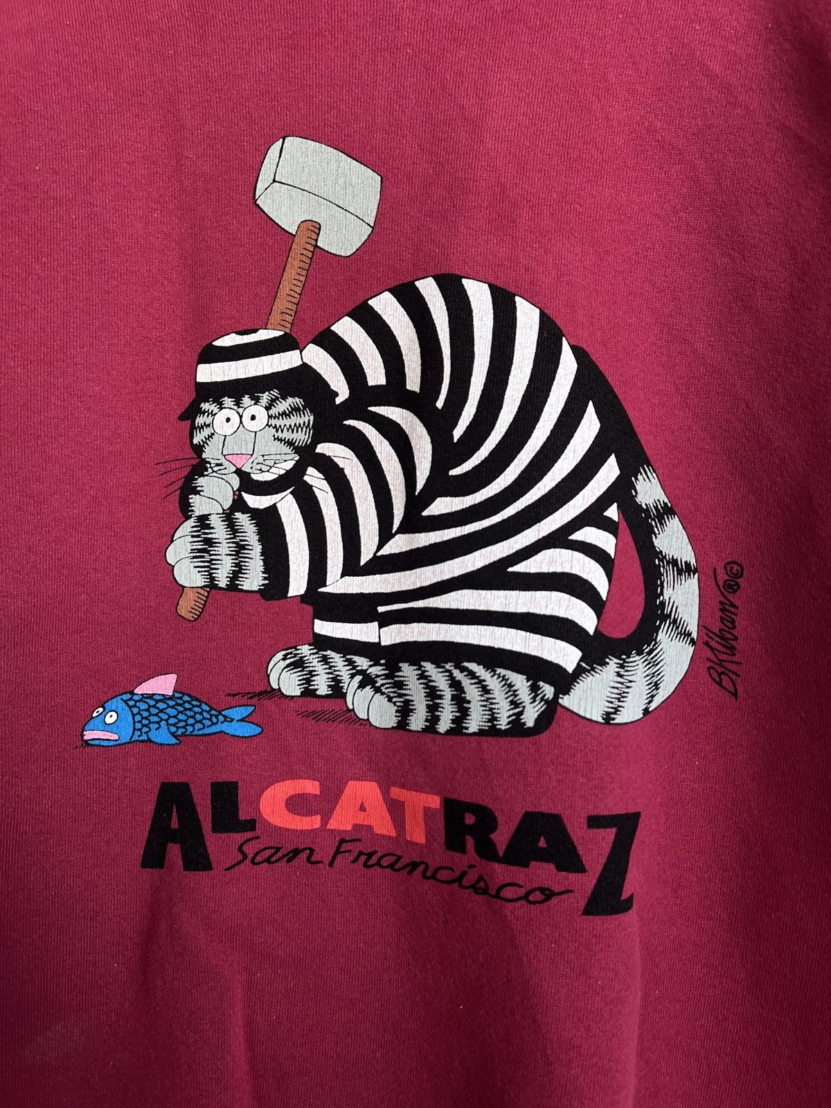 Vintage vintage 90's crazy shirts b.kliban "Alcatraz" crewneck Size US XL / EU 56 / 4 - 9 Thumbnail
