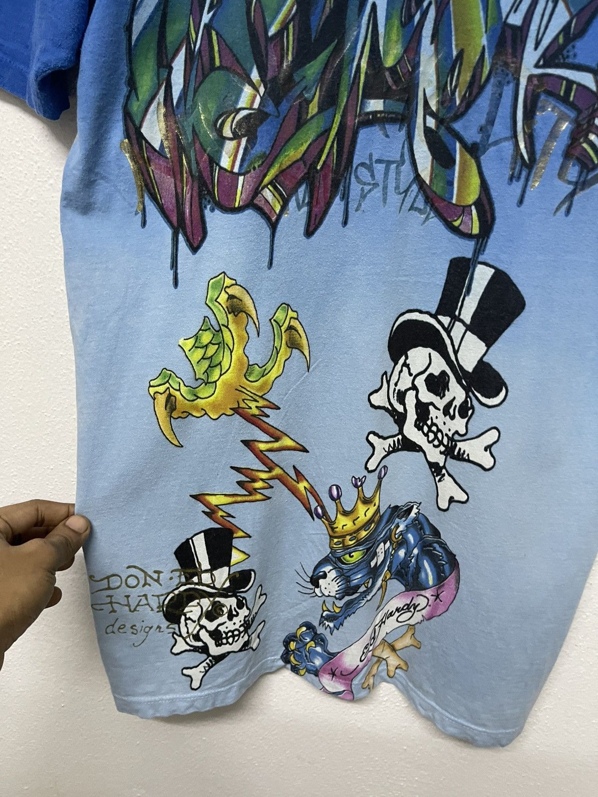 Ed Hardy 2000s ED HARDY CHRISTIAN AUDIGIER OVP DOUBLE LAYER TSHIRT Size US S / EU 44-46 / 1 - 16 Thumbnail