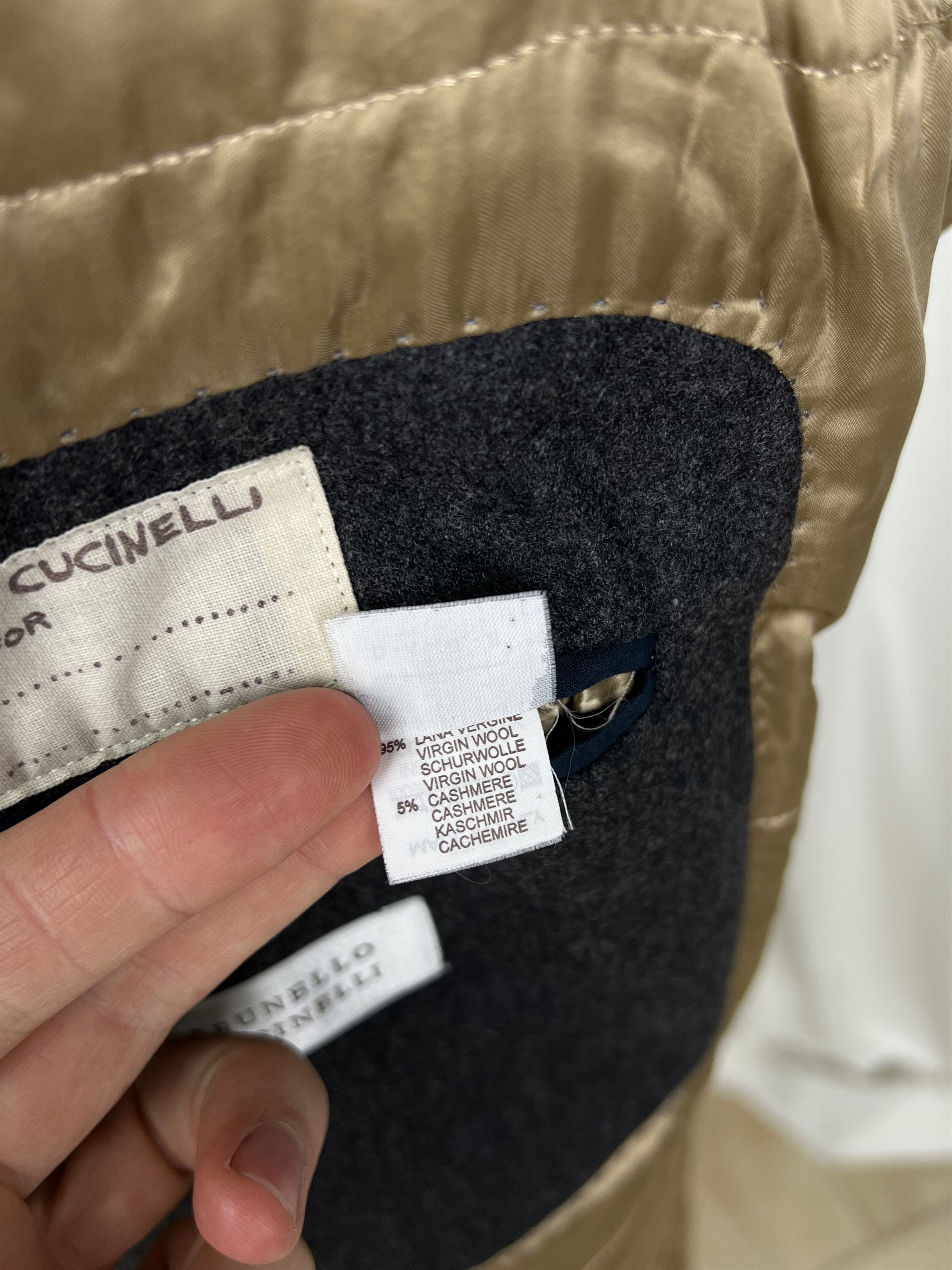 Brunello Cucinelli Single-Breasted Herringbone Wool\Cashmere Overcoat Size US L / EU 52-54 / 3 - 13 Thumbnail
