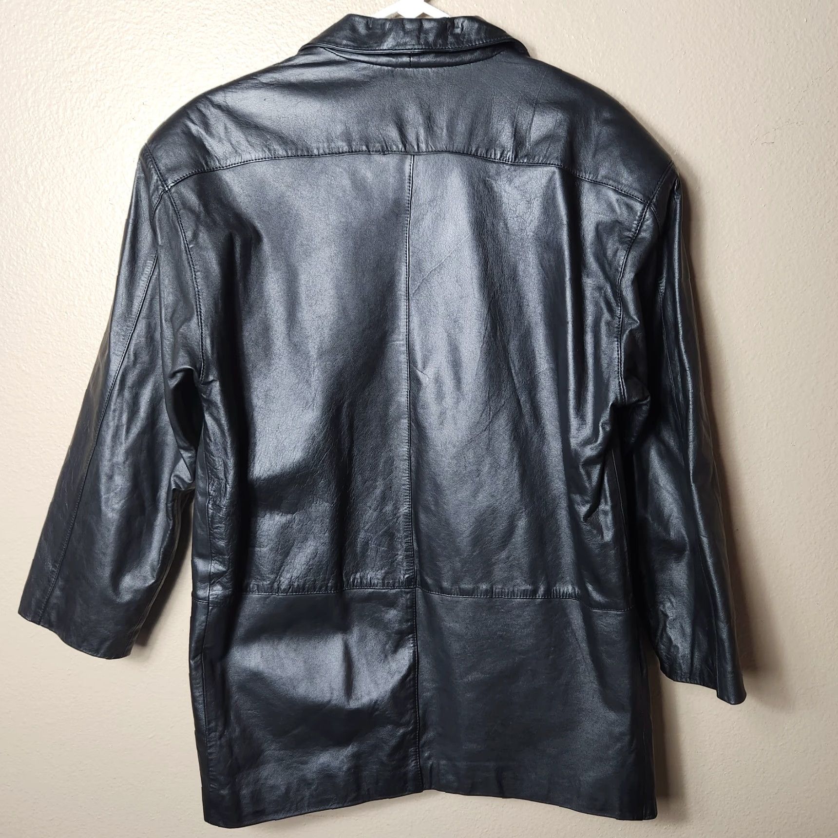 Vintage VINTAGE Tibor Blazer 90s Black Leather One Button -Size 10 Womens Jacket Size L / US 10 / IT 46 - 6 Thumbnail
