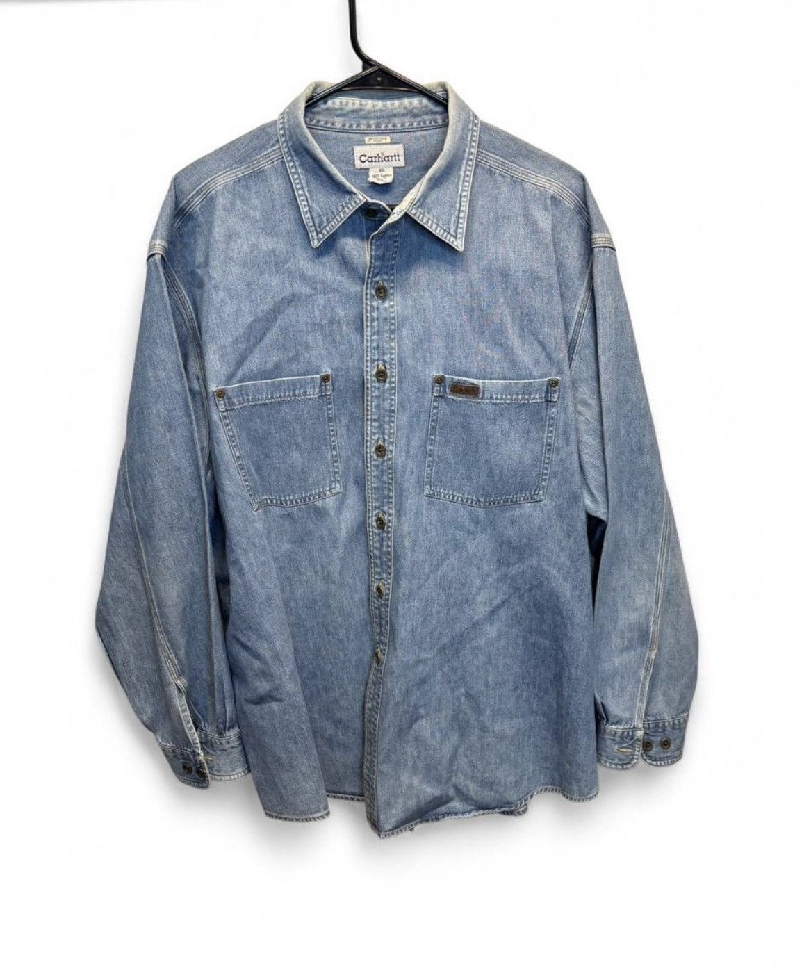 Carhartt Vintage Carhartt Western Denim Pearl Snap Shirt Men Blue Size US XL / EU 56 / 4 - 1 Thumbnail