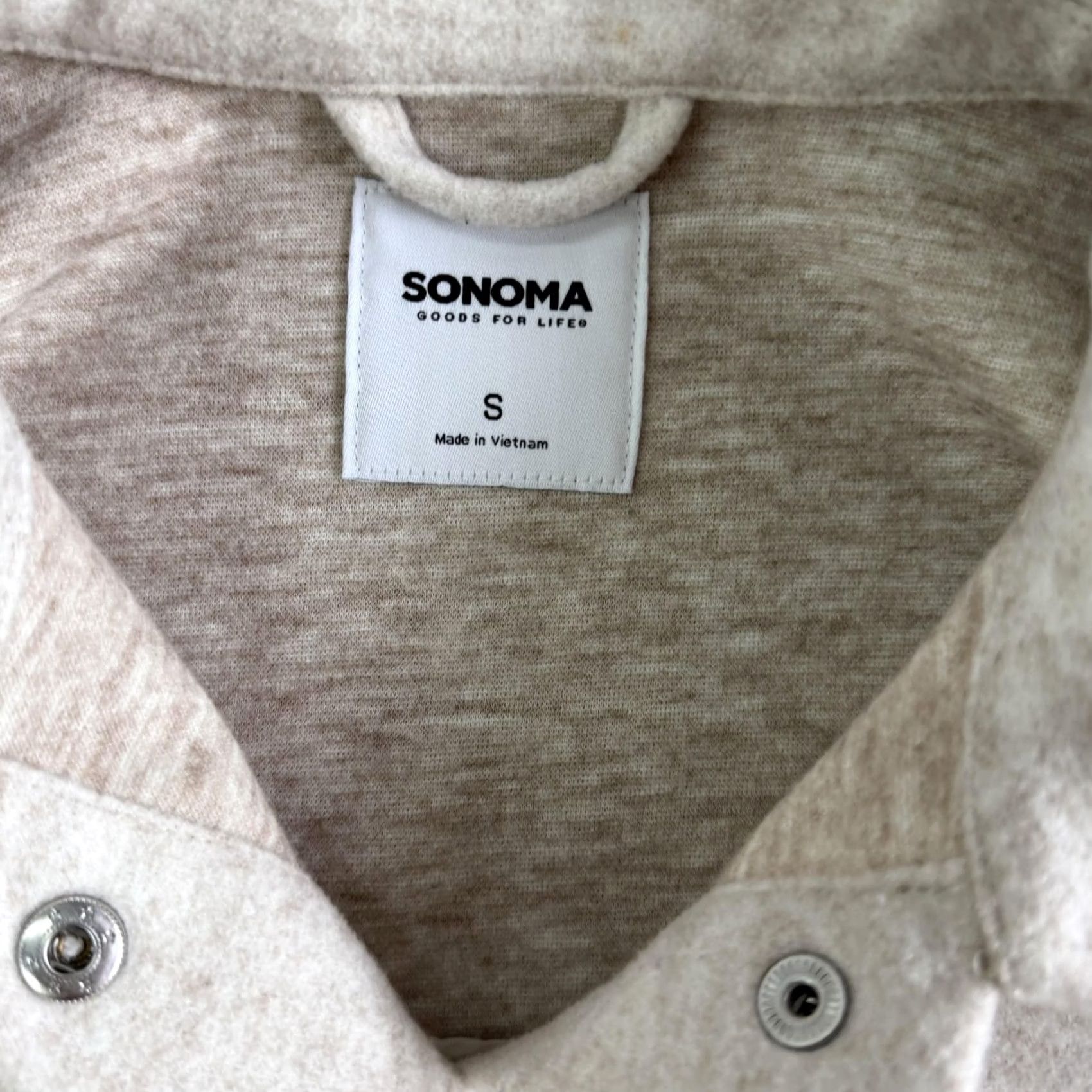 Vintage Sonoma Goods For Life Jacket Womens Small Beige Fleece Snap Shirt Bomber Casual Size S / US 4 / IT 40 - 2 Thumbnail