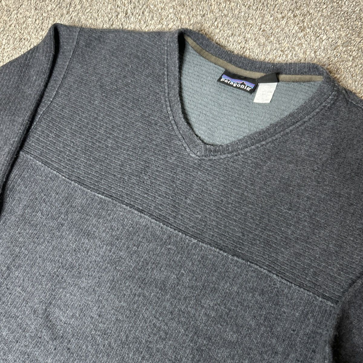 Patagonia × Vintage Vintage Patagonia wool mix knit grey sweater Size US L / EU 52-54 / 3 - 6 Thumbnail