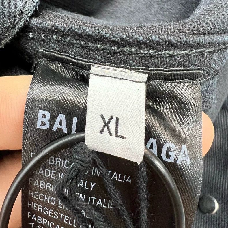 Balenciaga Balenciaga Black Gray Denim Jacket Size US XL / EU 56 / 4 - 5 Thumbnail