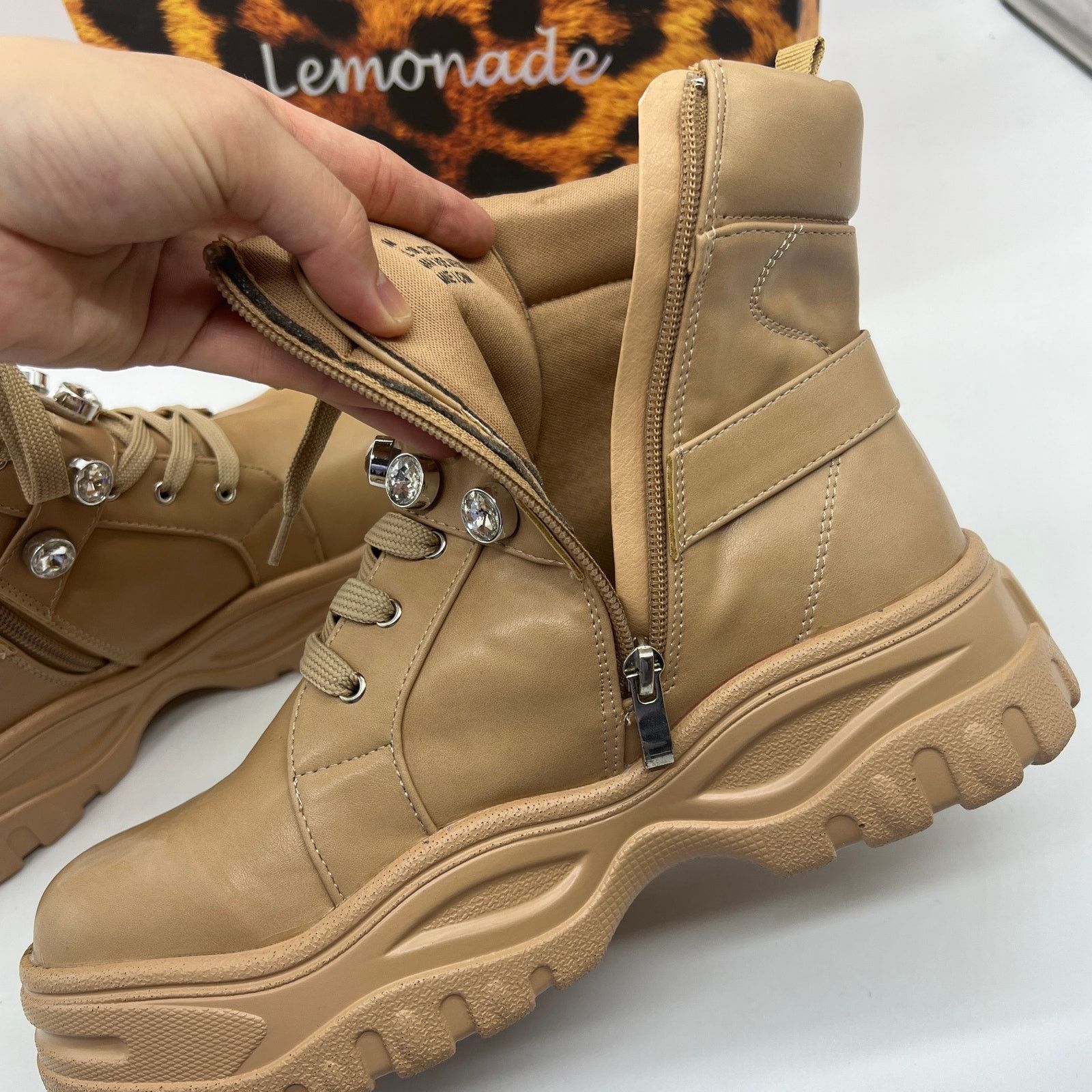 Other Lemonade Women Combat Boot Size 8M Rhinestone Size US 8 / IT 38 - 6 Thumbnail