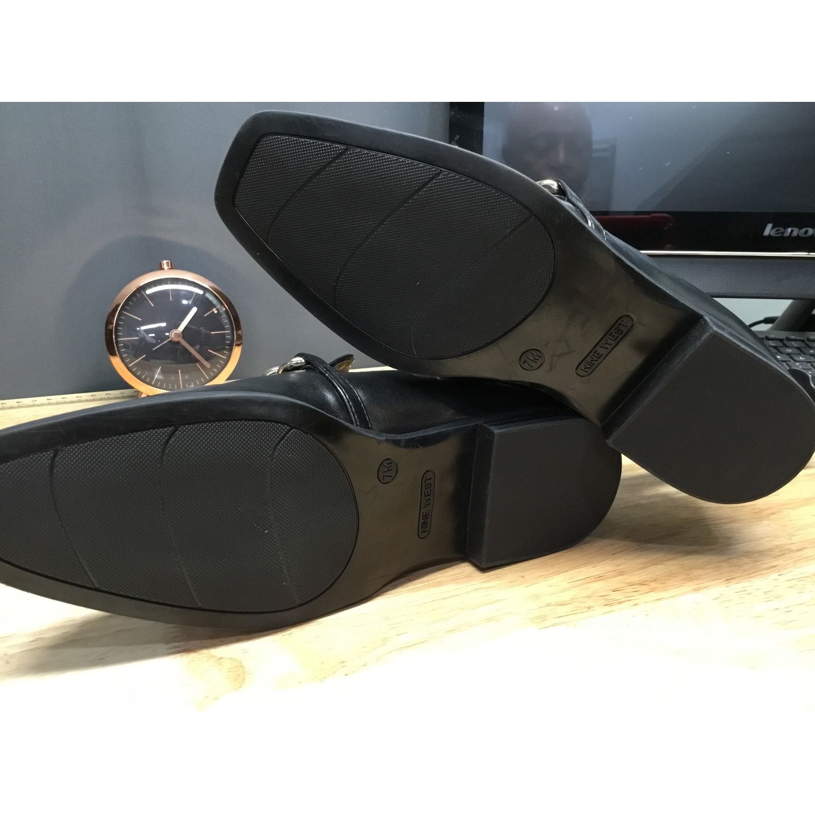 Nine West Nine West Black Leather Chain Slip-On Loafers Womens 7 Size US 7 / IT 37 - 5 Thumbnail