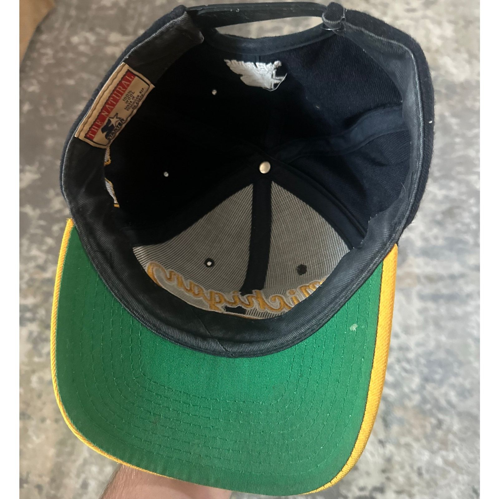 Starter 90s NCAA Michigan Wolverines Starter Script Wool Snapback Size ONE SIZE - 5 Thumbnail
