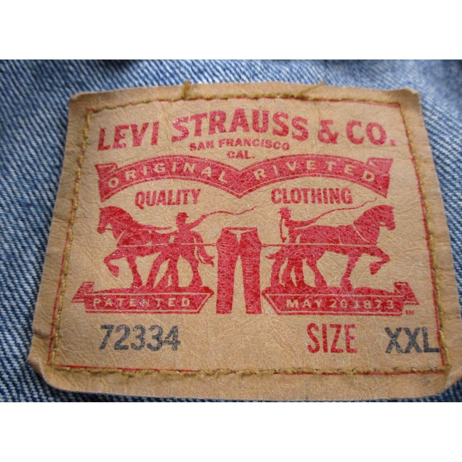 Levi's Levi's Jacket Mens 2XL Blue Denim Trucker Red Tab Biker Button Cotton Denim Jacket Size US 39 - 7 Thumbnail