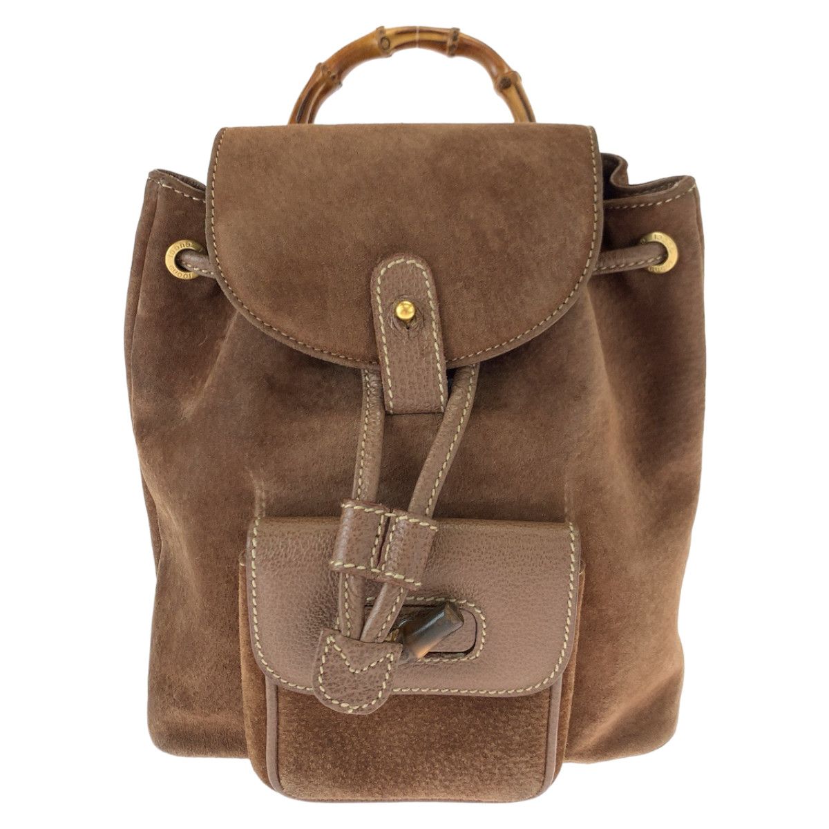 Gucci Gucci Gucci Suede Bamboo Backpack 00334440030 Leather Backpack 00334440030 in Very Good Condition Size ONE SIZE - 1 Thumbnail