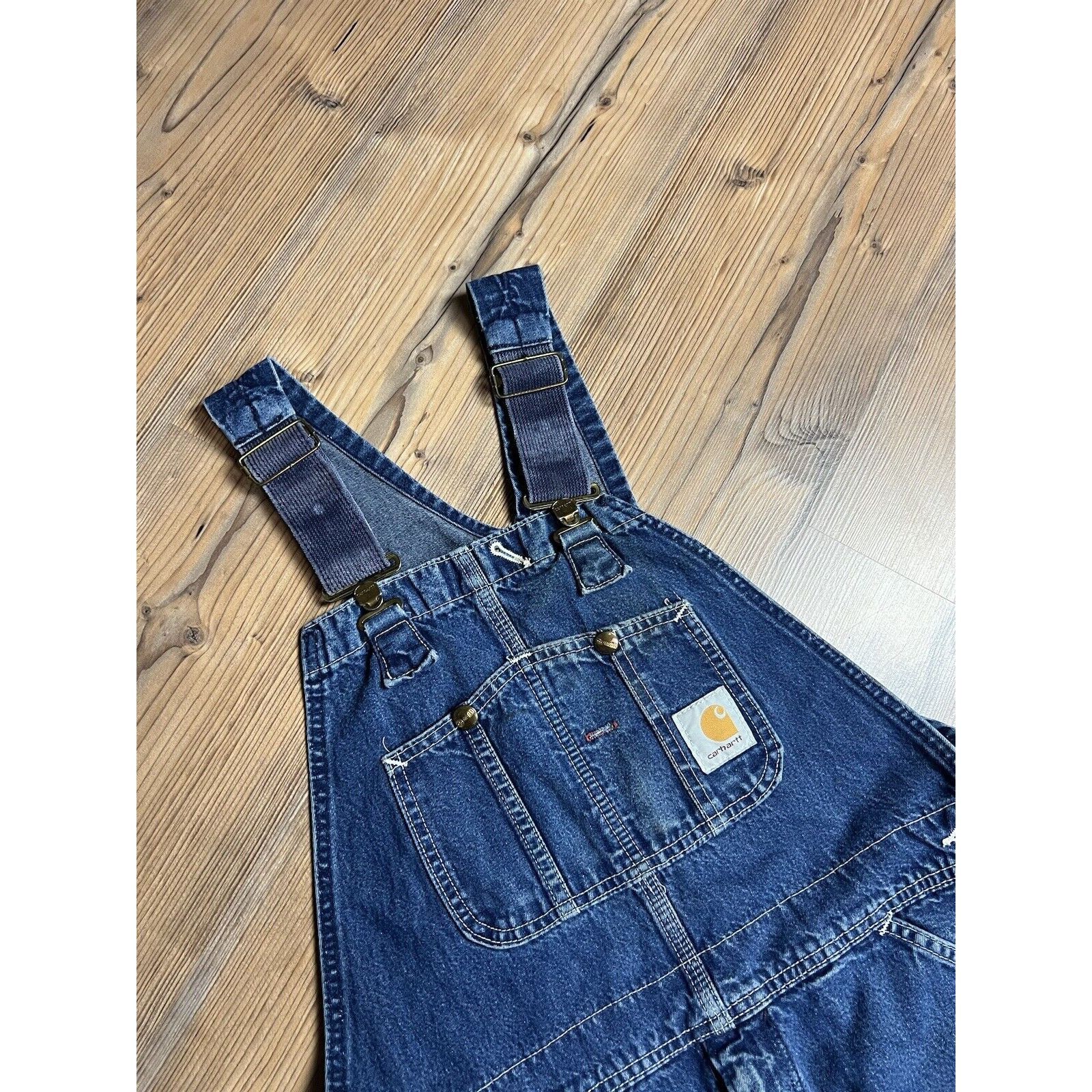 Carhartt Carhartt Vintage USA Women`s Workwear Blue Denim Bib Overall Size XXS / US 00 / IT 34 - 2 Thumbnail