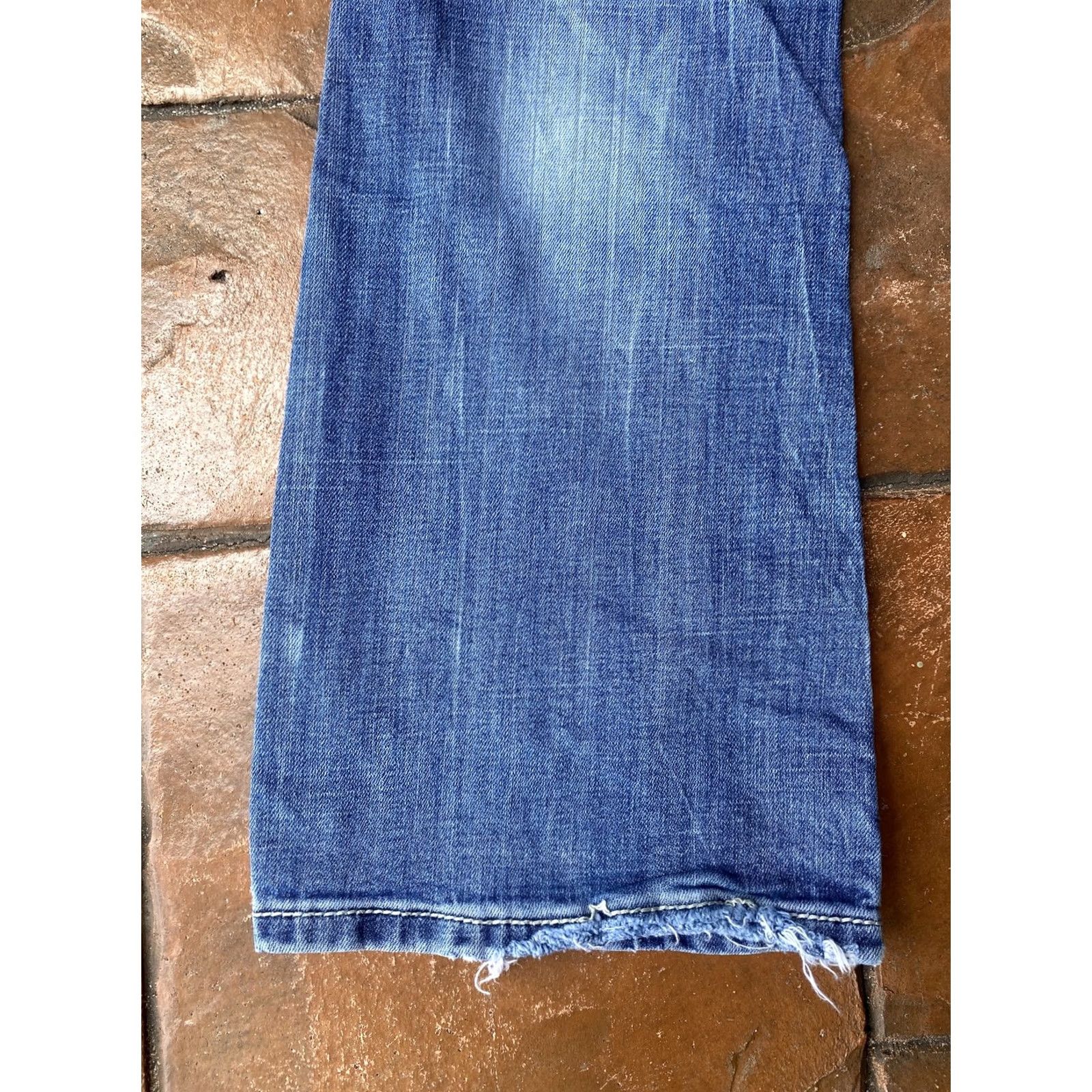 Miss Me VINTAGE Miss Me Signature Boot Jeans Embellished Denim Rhinestones Bling Women's 29 Jeans Bootcut 5-Pocket Dark Blue Kid? Size 29" - 5 Thumbnail
