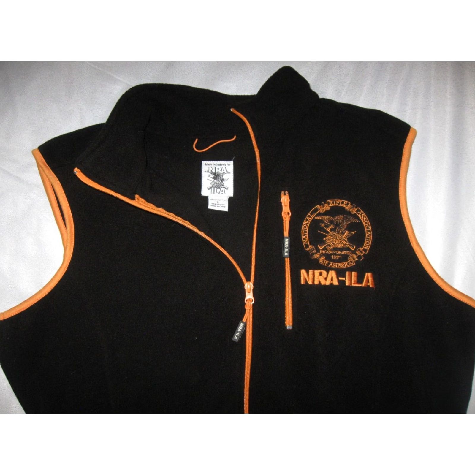 Vintage NRA National Riffel Association Full Zip Fleece VEST Hunting Men's Large (slim) Size US L / EU 52-54 / 3 - 4 Thumbnail