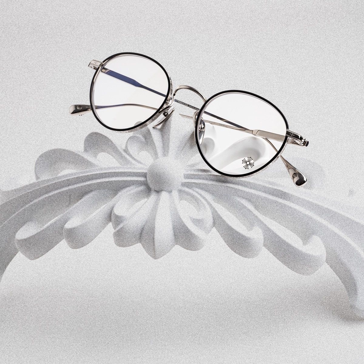 Chrome Hearts CHROME HEARTS THICK MATTE BLACK/SHINY SILVER GLASSES Size ONE SIZE - 6 Thumbnail