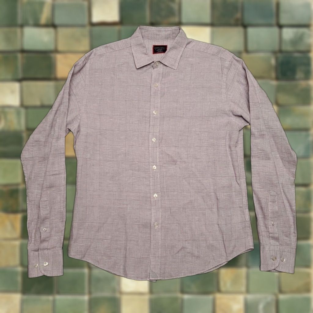 UNTUCKit VINTAGE Untuckit Shirt Mens Medium Purple Plaid 100% Linen Summer Comfort Classic Casual Mens Size US M / EU 48-50 / 2 - 1 Thumbnail