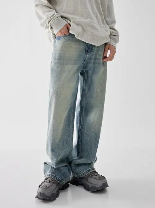 Japanese Brand × Jean American retro washed hip-hop straight flared jeans y2k Size US 32 / EU 48 - 2 Thumbnail