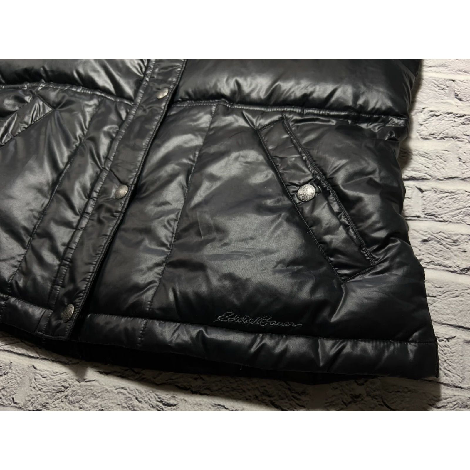 Eddie Bauer Eddie Bauer Women’s Vest Puffer Vest Black Down Faux Fur Collar M EXCELLENT Regular Sleeveless Zip Snap Size M / US 6-8 / IT 42-44 - 6 Thumbnail