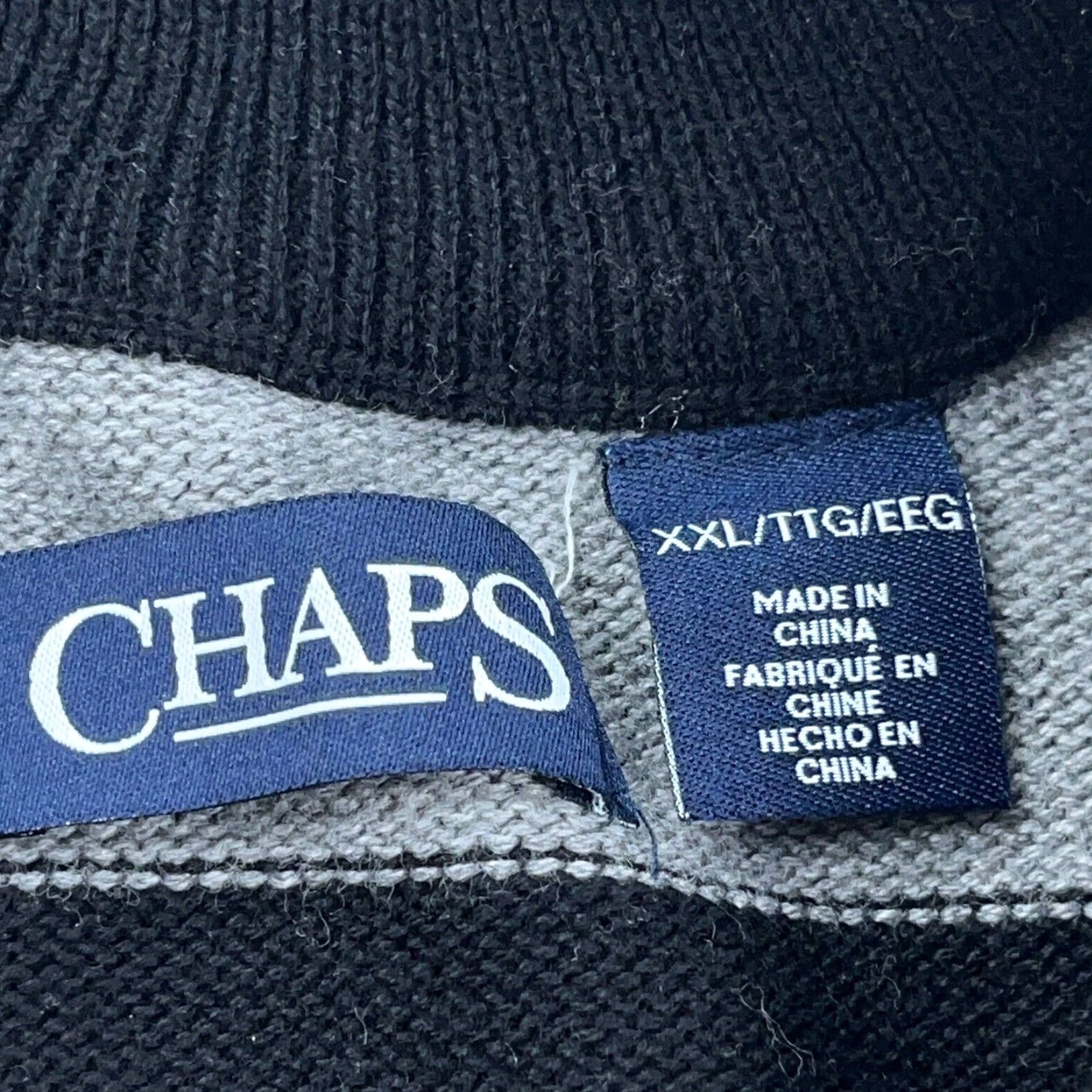 Chaps VINTAGE Chaps Sweater Shirt Men 2XL Black Heavy Knit Pullover 1/4 Zip Golf Winter Casual Mens Size US XXL / EU 58 / 5 - 5 Thumbnail