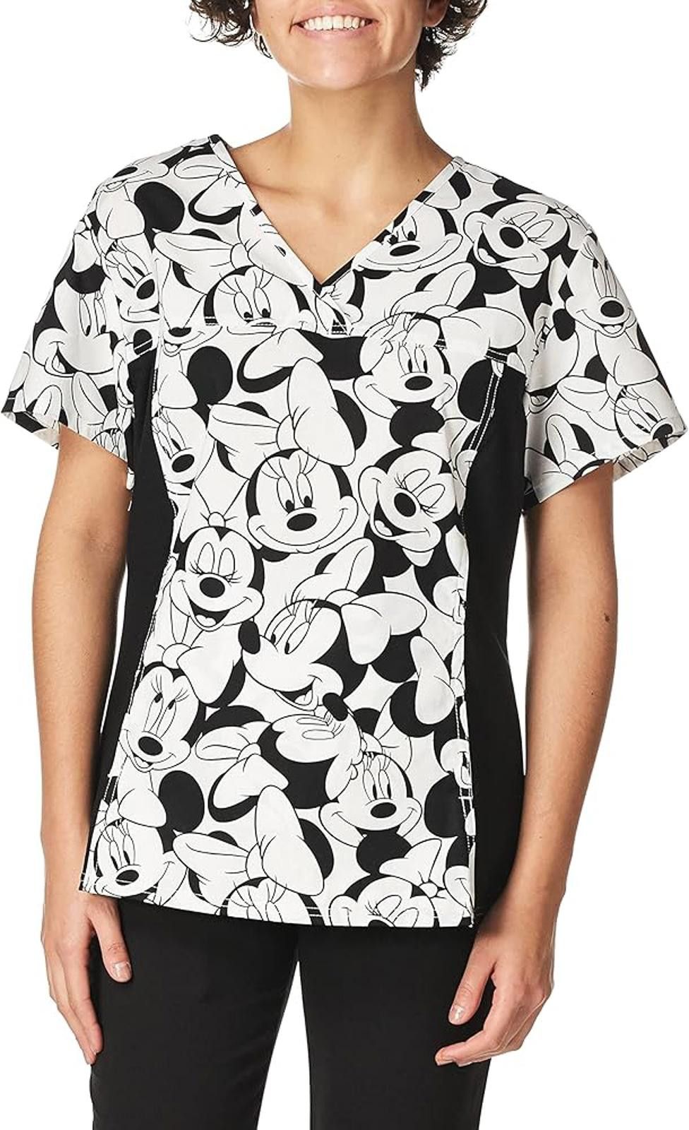 Disney Disney V-Neck Knit Panel Women's Medical Scrub Top - Sz. M Size M / US 6-8 / IT 42-44 - 1 Thumbnail