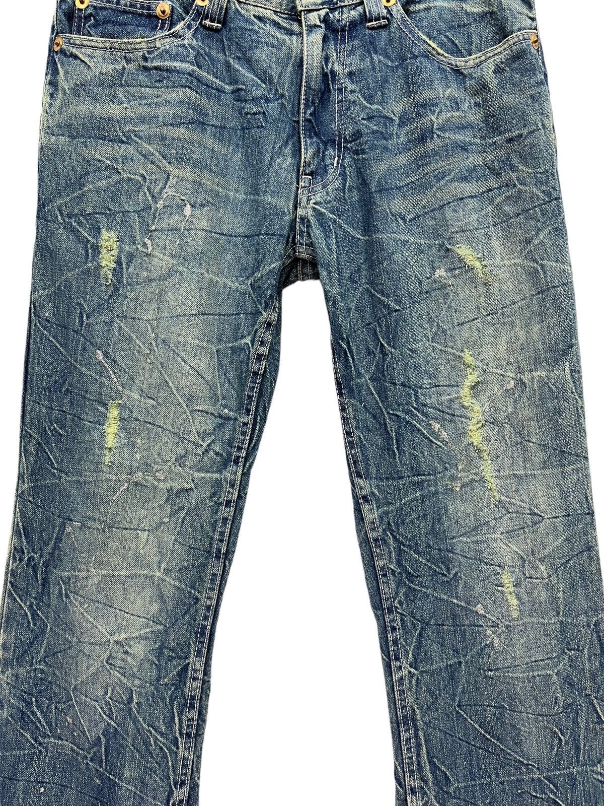 Japanese Brand NYLAUS Punk Whiskered Distressed Glitter Splash FLARE Denim Size US 30 / EU 46 - 8 Thumbnail