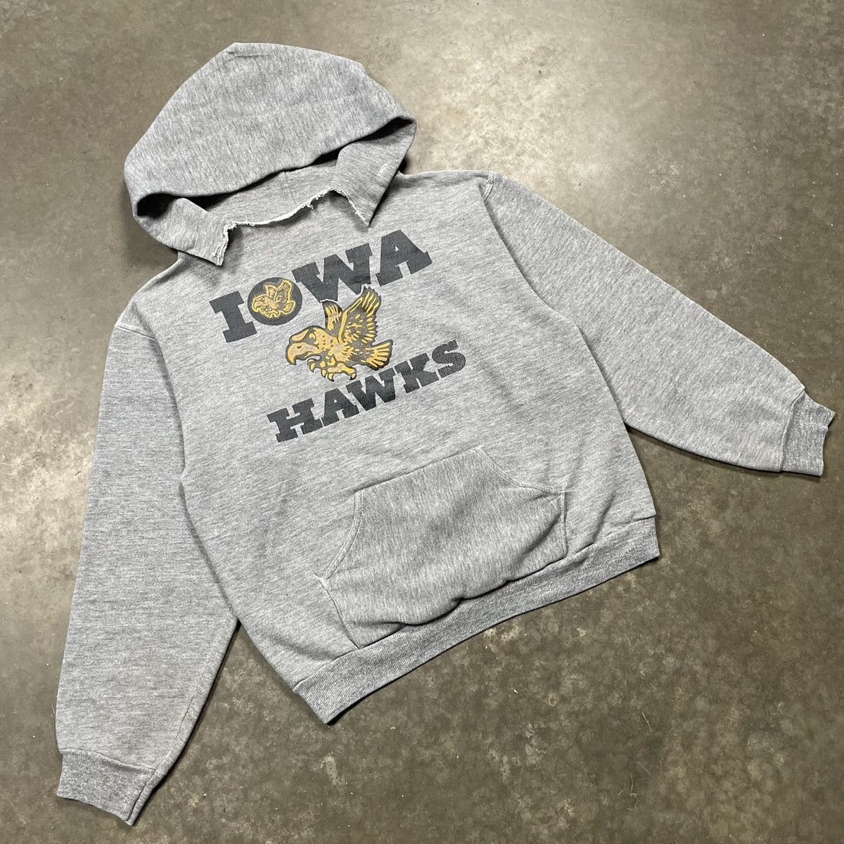 Russell Athletic × Vintage True Vintage 1970s Iowa Hawkeyes College Russell Hoodie Gray Size US S / EU 44-46 / 1 - 2 Thumbnail