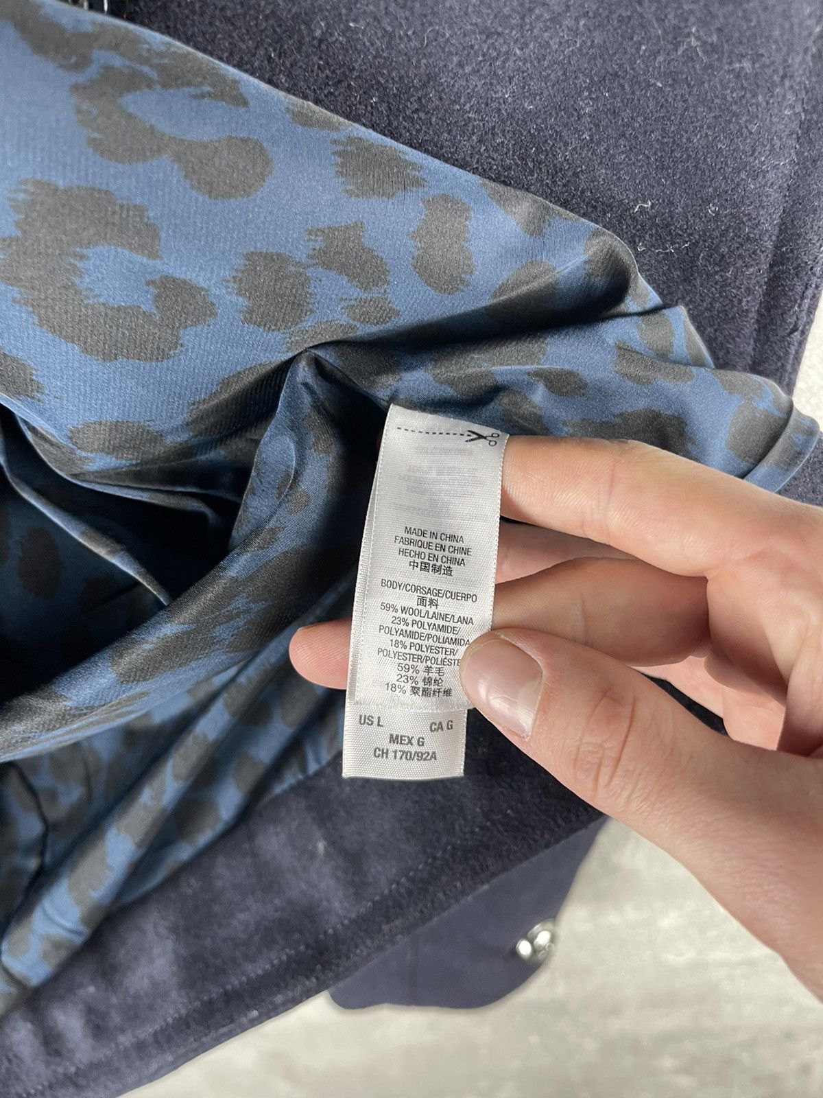Juicy Couture Y2K Juicy Couture Cropped Wool Jacket Faux Fur Collar Blue Size L / US 10 / IT 46 - 11 Thumbnail