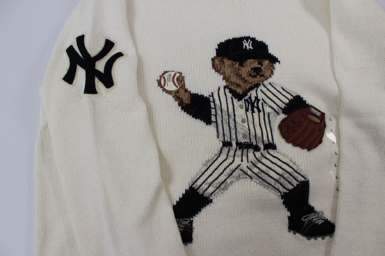 Polo Ralph Lauren Polo Ralph Lauren Yankees Bear Sweater Size US L / EU 52-54 / 3 - 7 Thumbnail