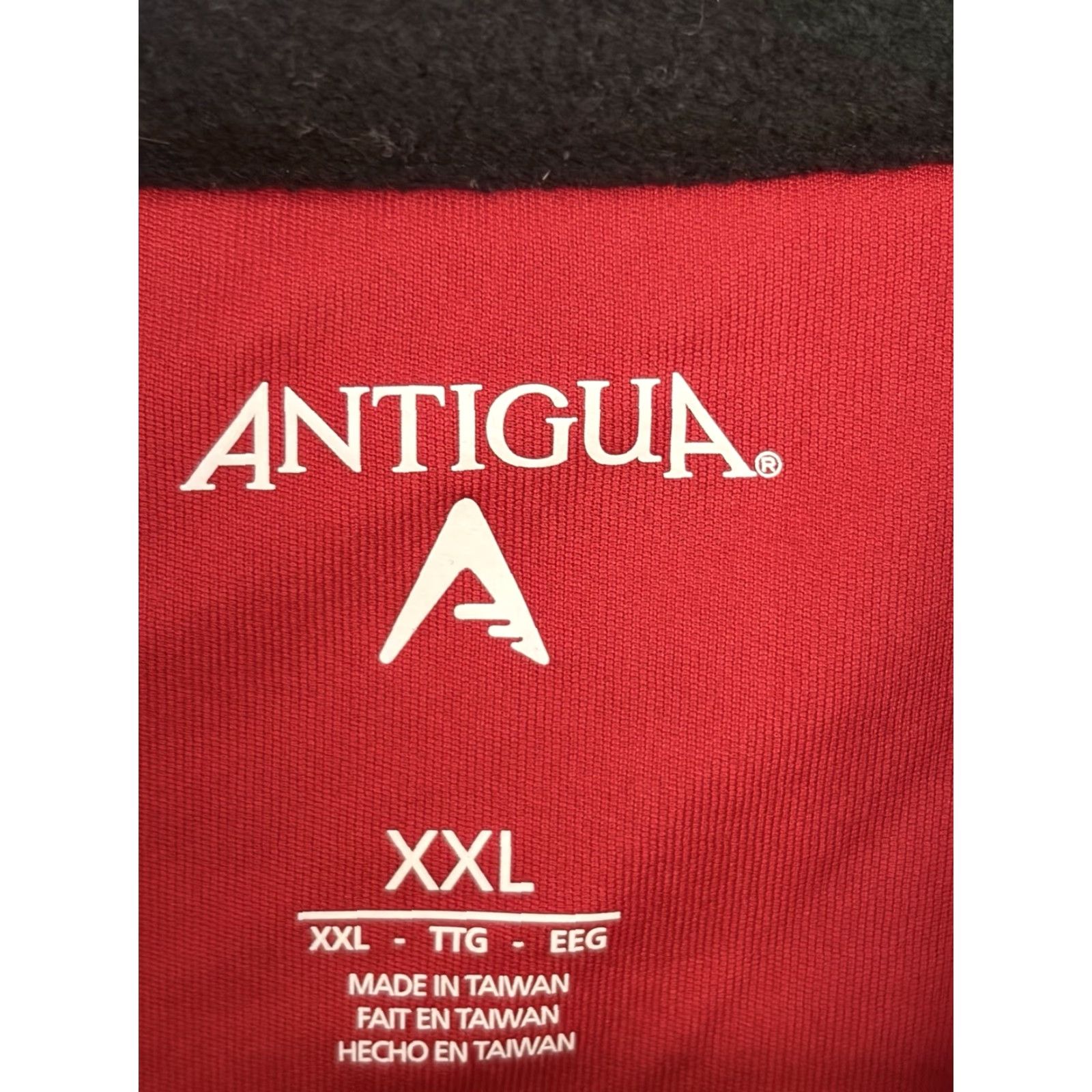 Vintage Antigua Mens Sweatshirt 1/4 Zip Pullover Fleece Black 2XL Long Sleeve Regular Size US XXL / EU 58 / 5 - 5 Thumbnail