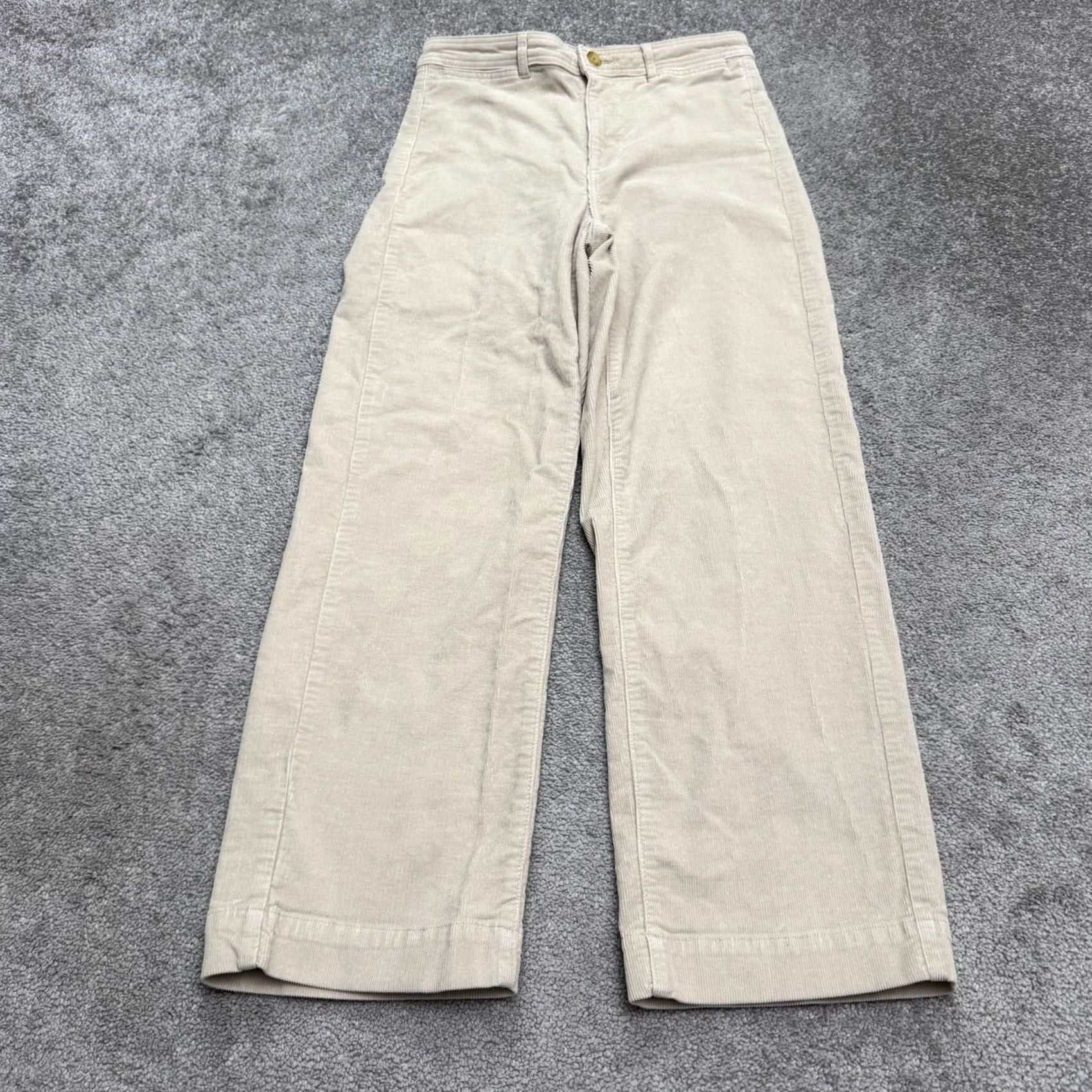 Everlane Everlane High Rise Wide Leg Corduroy Pants Womens 4 Beige Cotton Stretch Casual Chino Front Flat 28in Inseam Label: Everlane Mens? Size 27" / US 4 / IT 40 - 2 Thumbnail