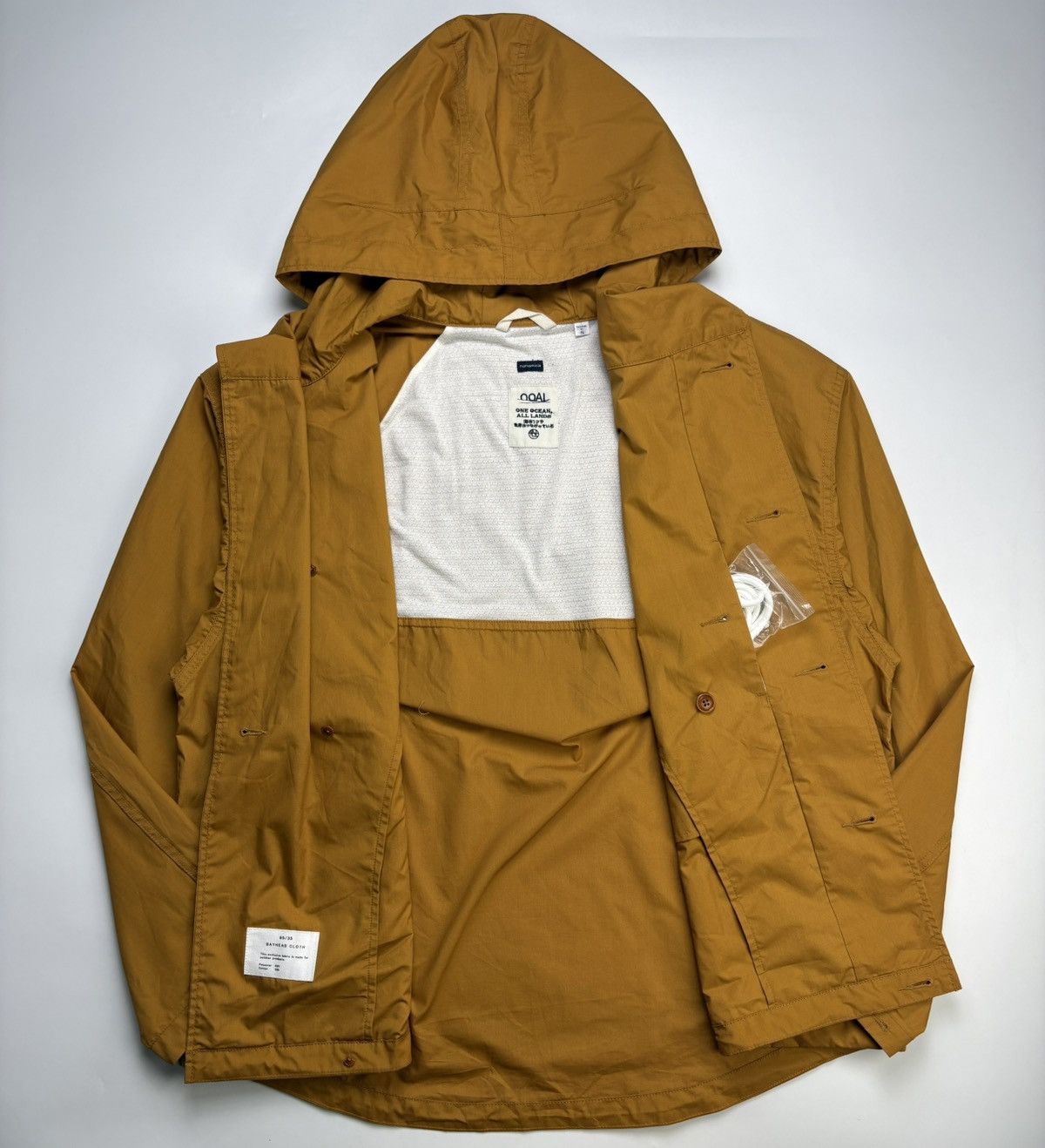 F/W 2023 Nanamica Mustard Yellow Hooded Jacket, Men's — image 5 of 6